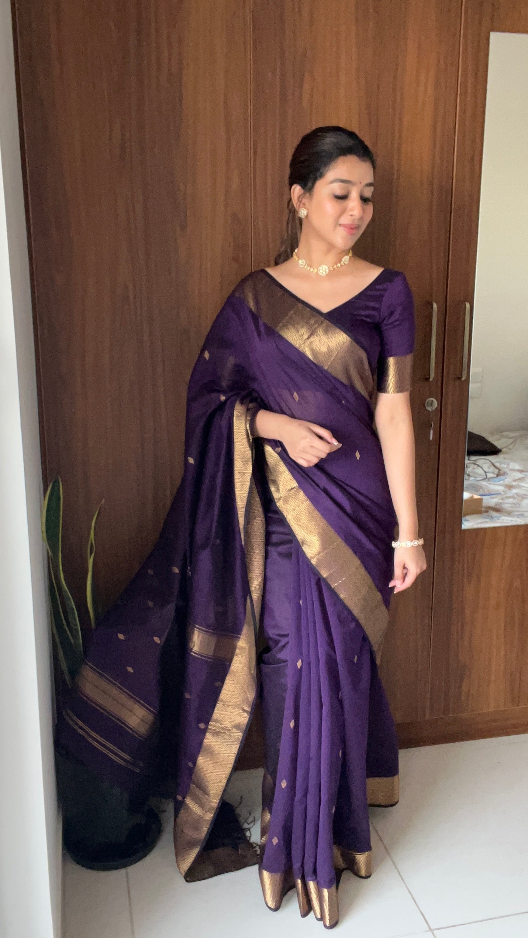 Royal Purple Nayantara saree