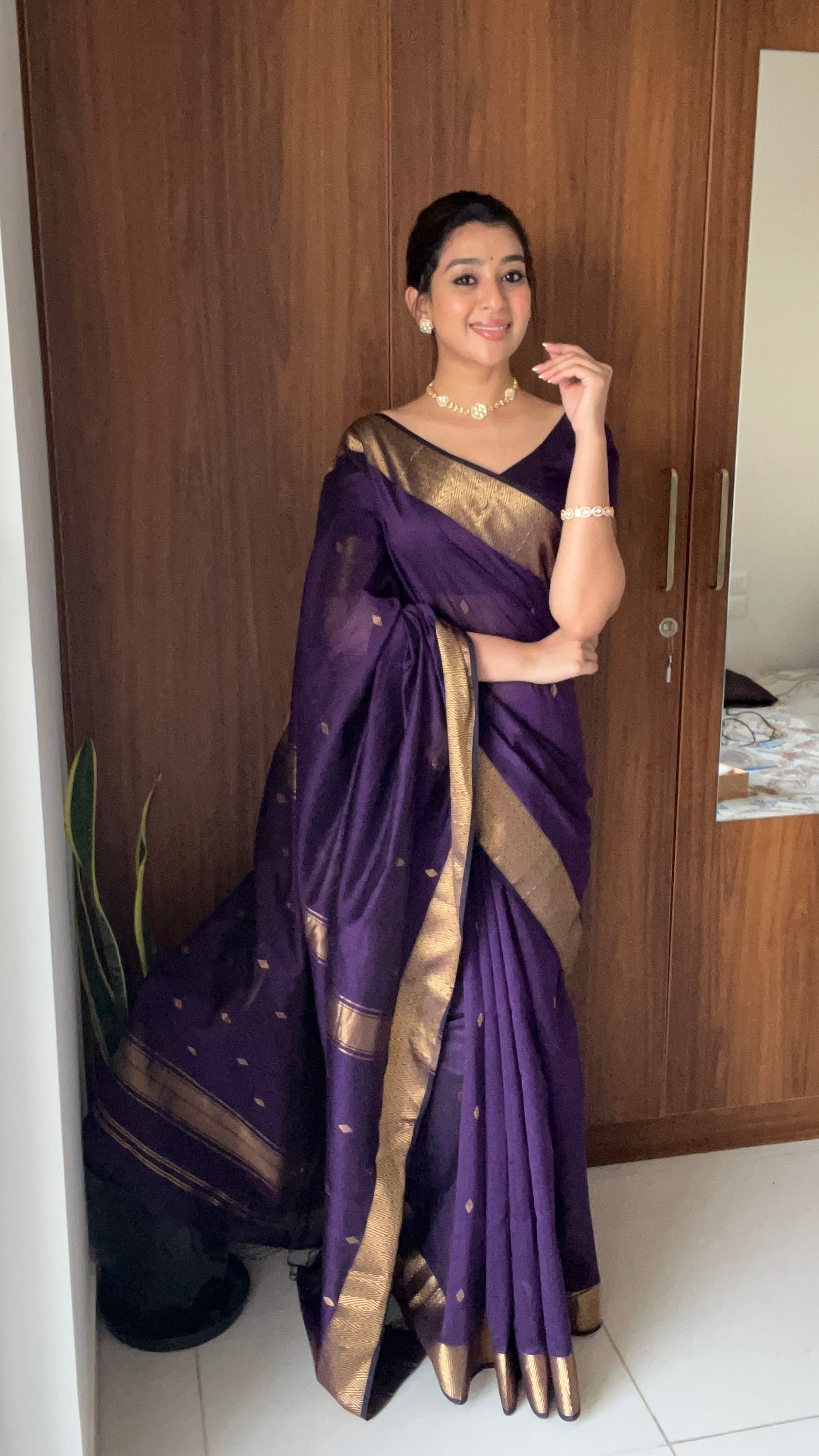 Royal Purple Nayantara saree