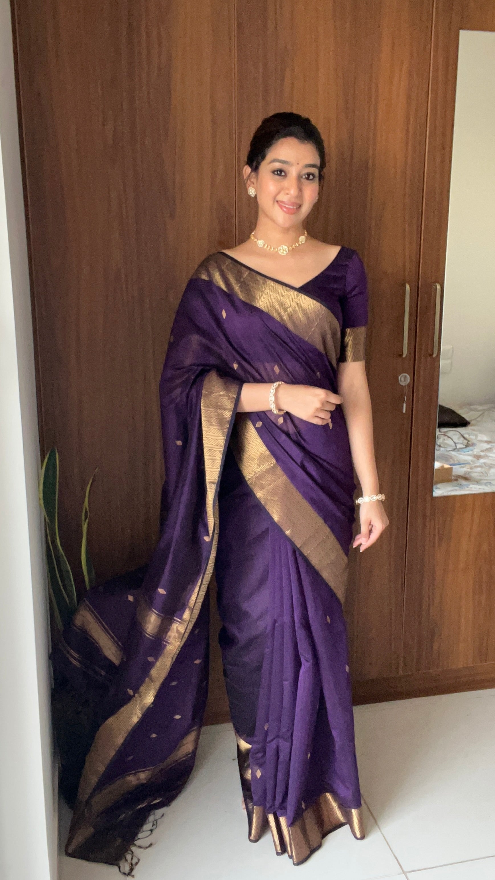 Royal Purple Nayantara saree