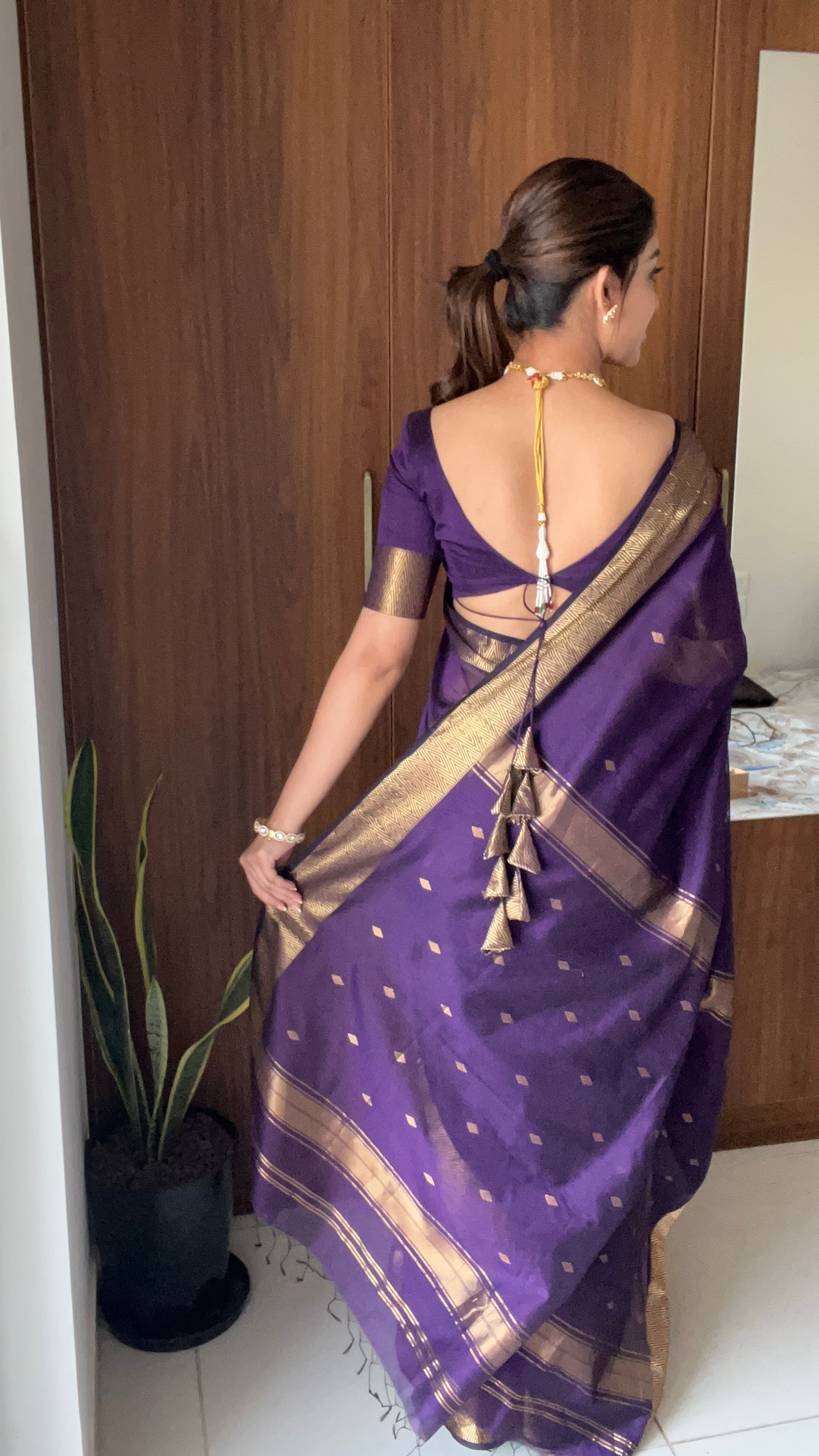 Royal Purple Nayantara saree