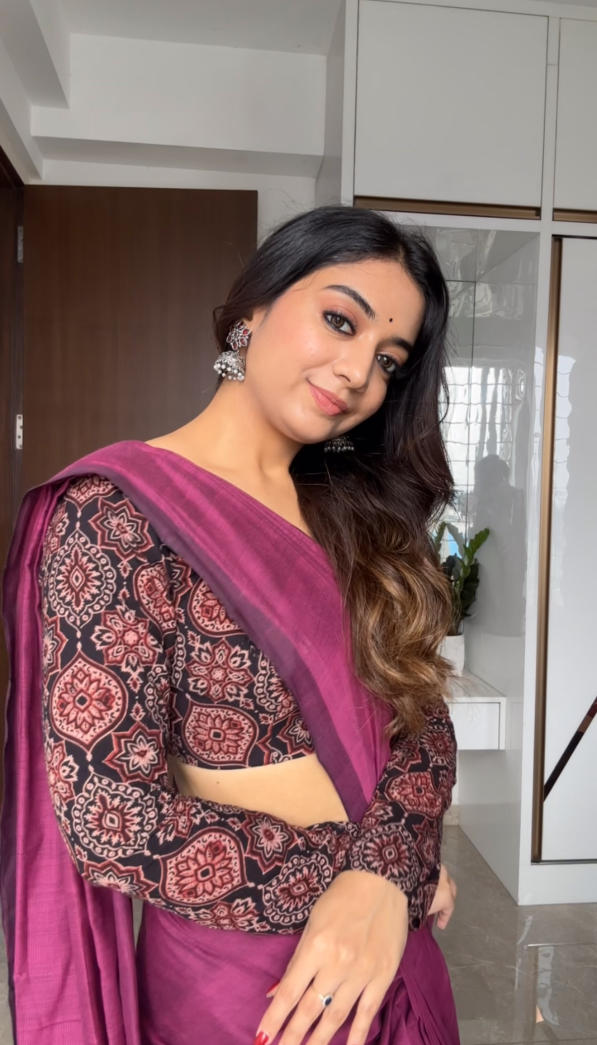 Black classic ajrakh blouse