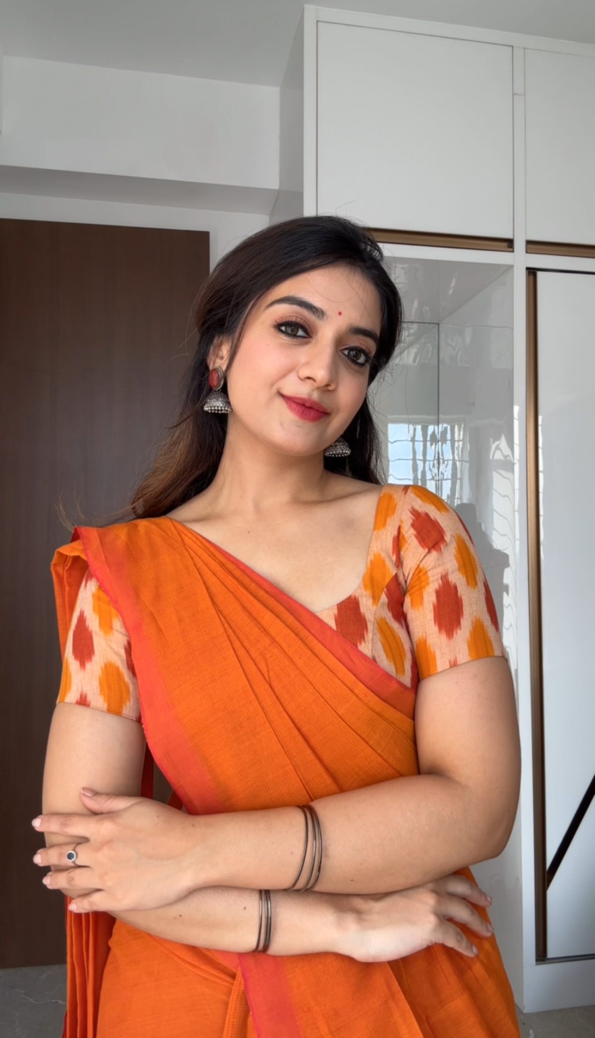 Orange Ikkat Blouse