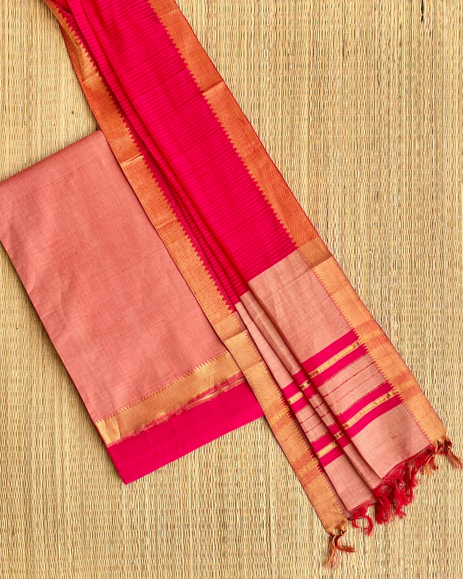 Light pink & dark pink Salwar fabric