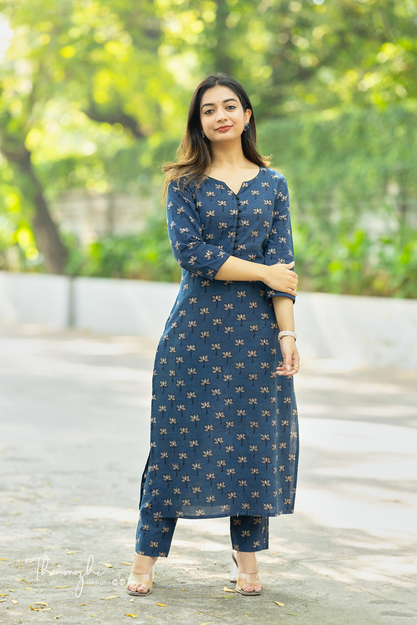 Dark Blue Ajrakh Printed Co-ord Set