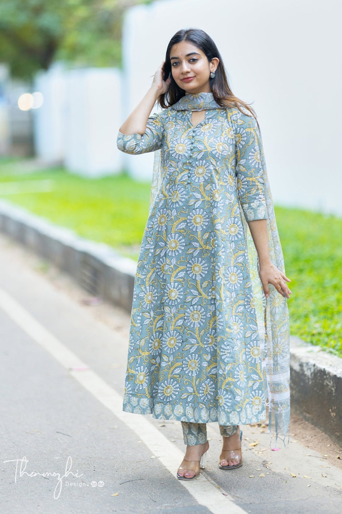 Costume Kurti Avec Pantalon En Coton Pour Femme - Tenue Festive, Bureau, Occasion Spéciale, Multi-couleurs - 5