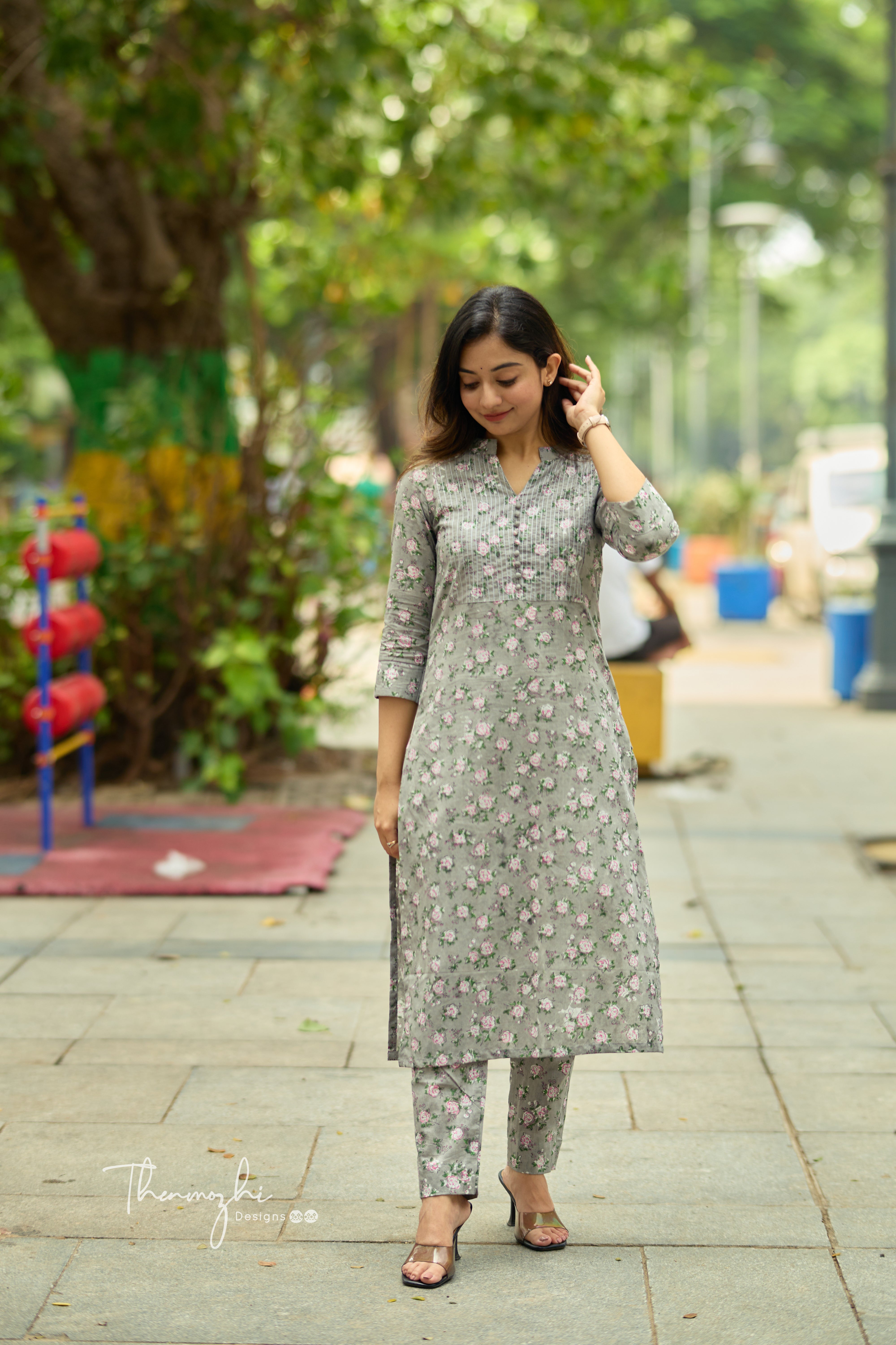 Grey Printed Co-ord Set