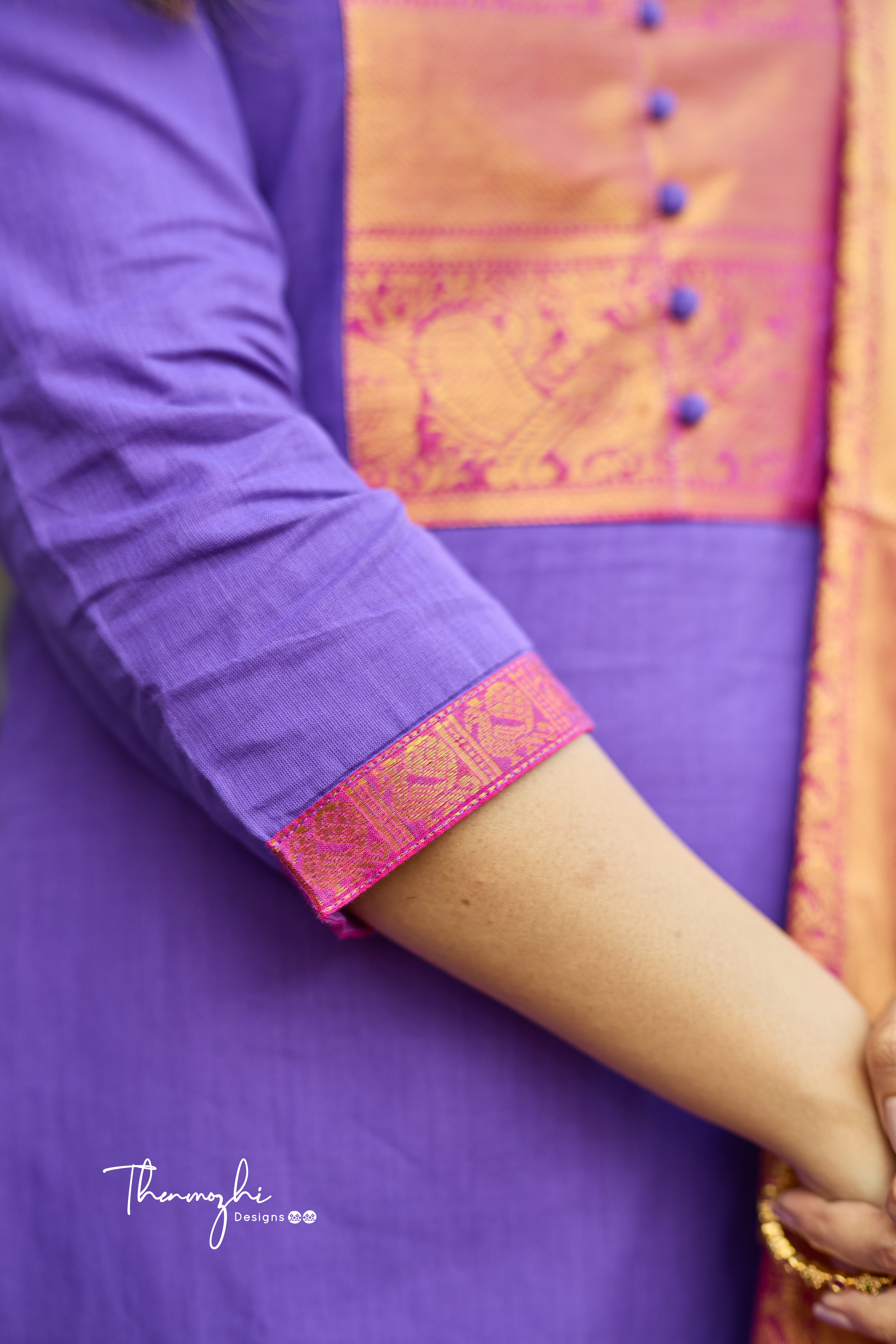 Purple and Pink Chettinad Cotton Salwar