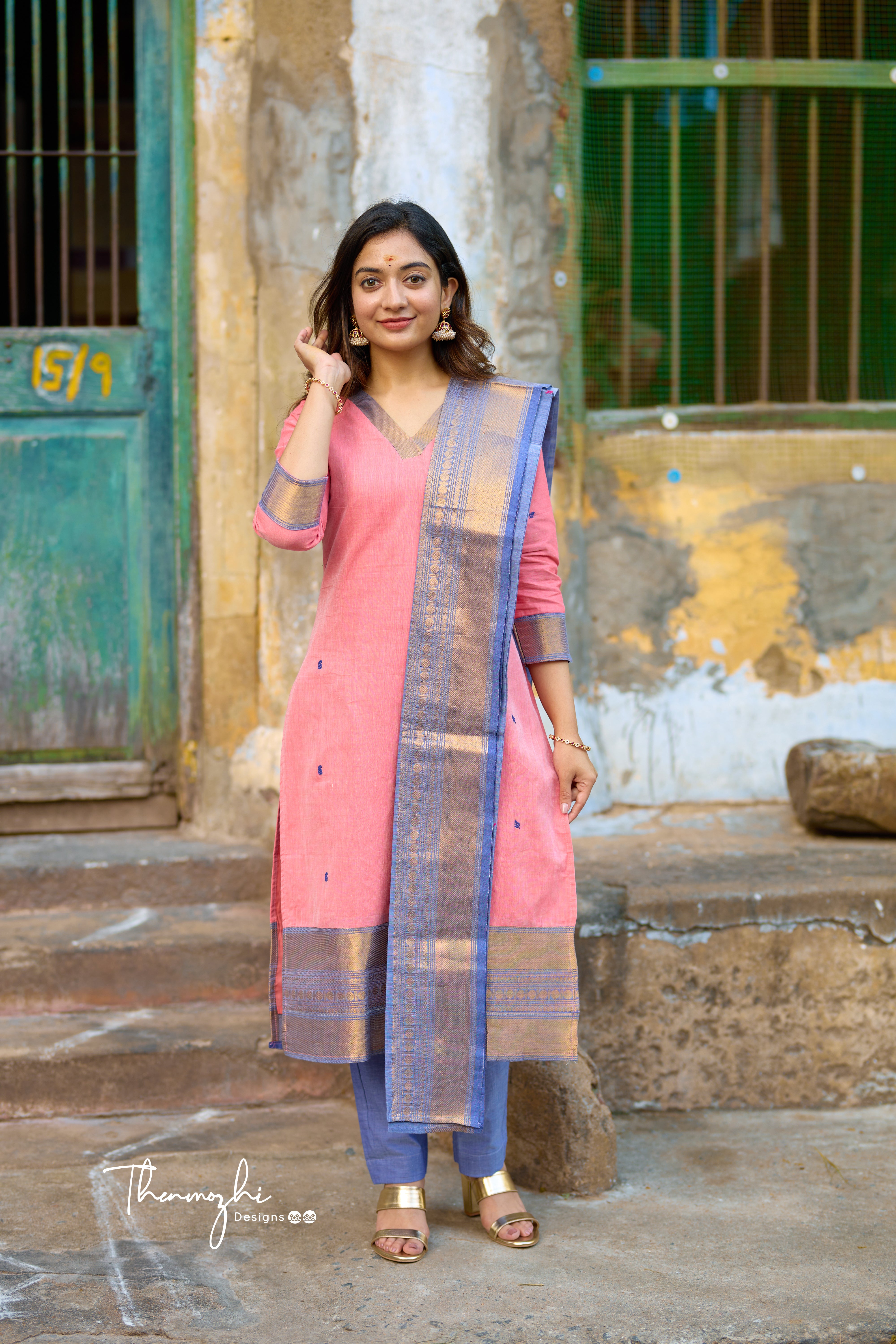 Onion Pink Chettinad Cotton Salwar