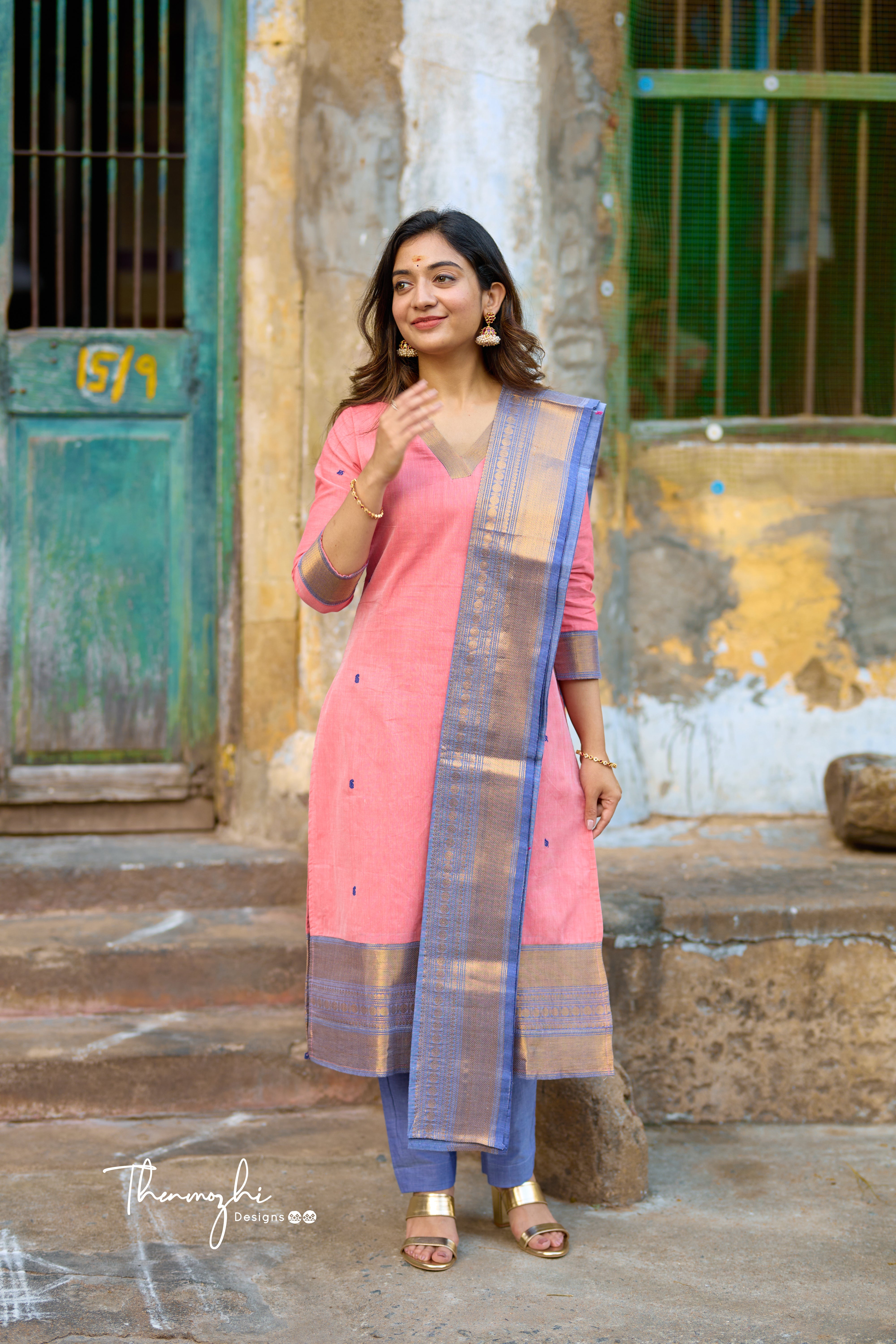 Onion Pink Chettinad Cotton Salwar