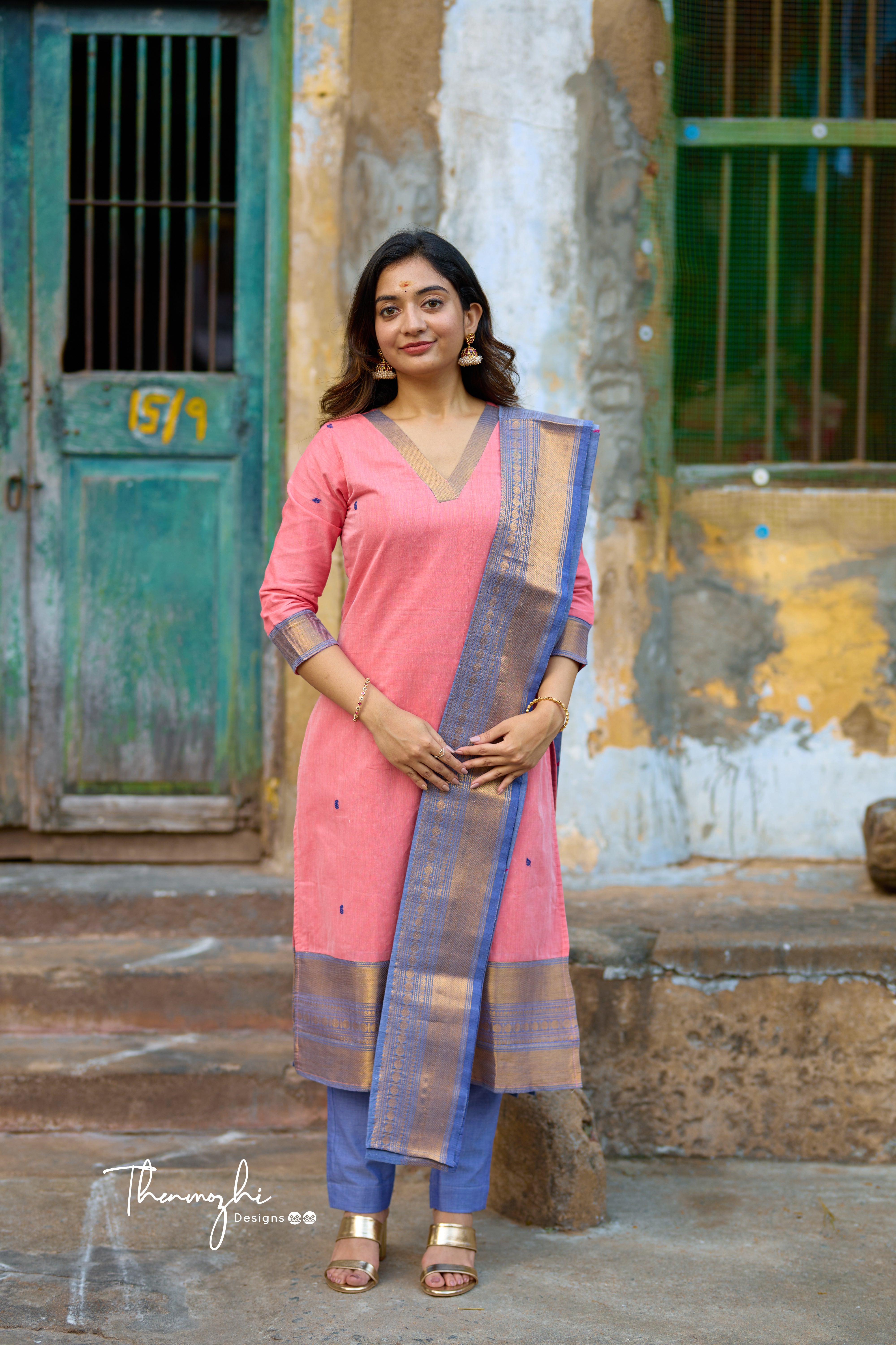 Onion Pink Chettinad Cotton Salwar