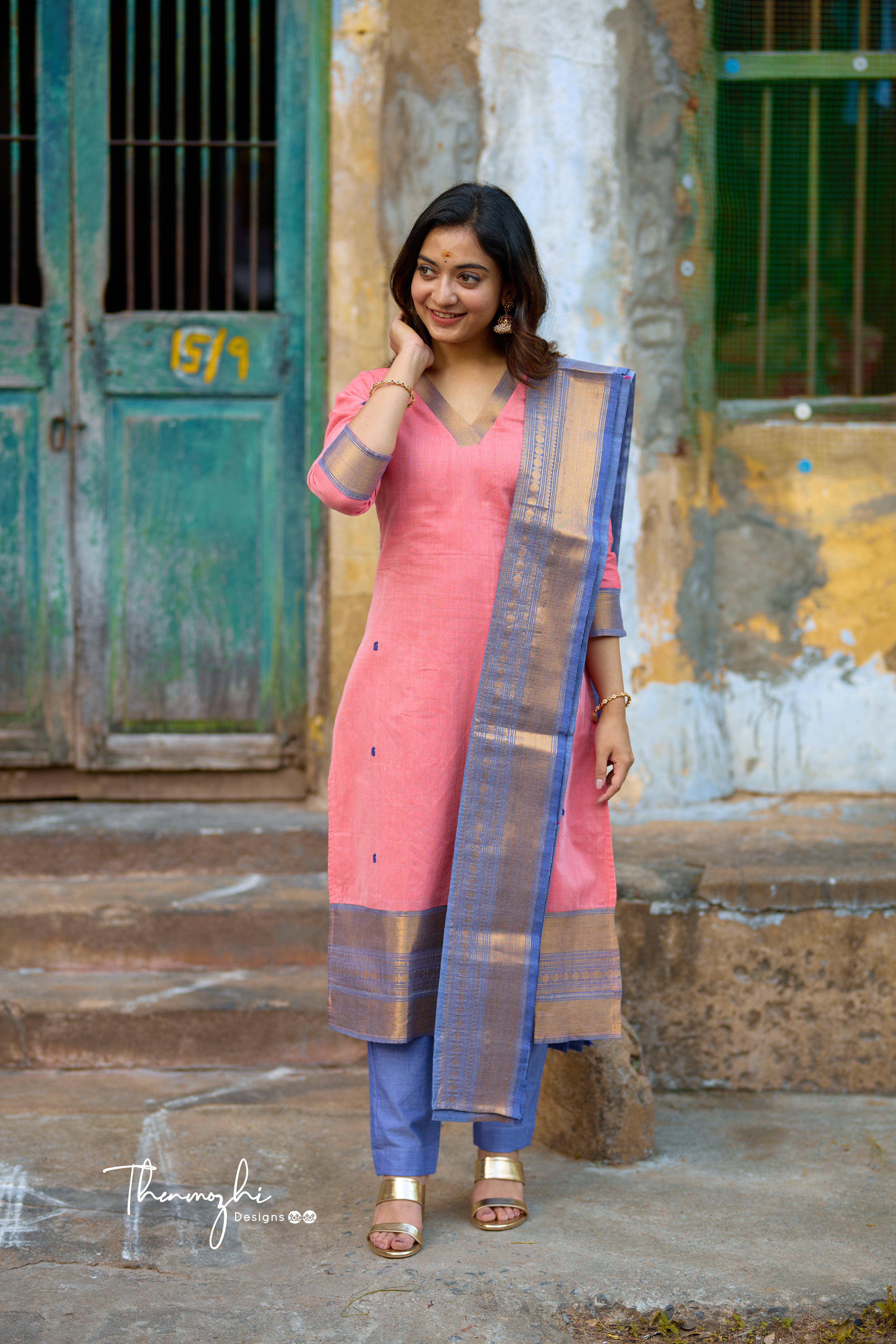 Onion Pink Chettinad Cotton Salwar