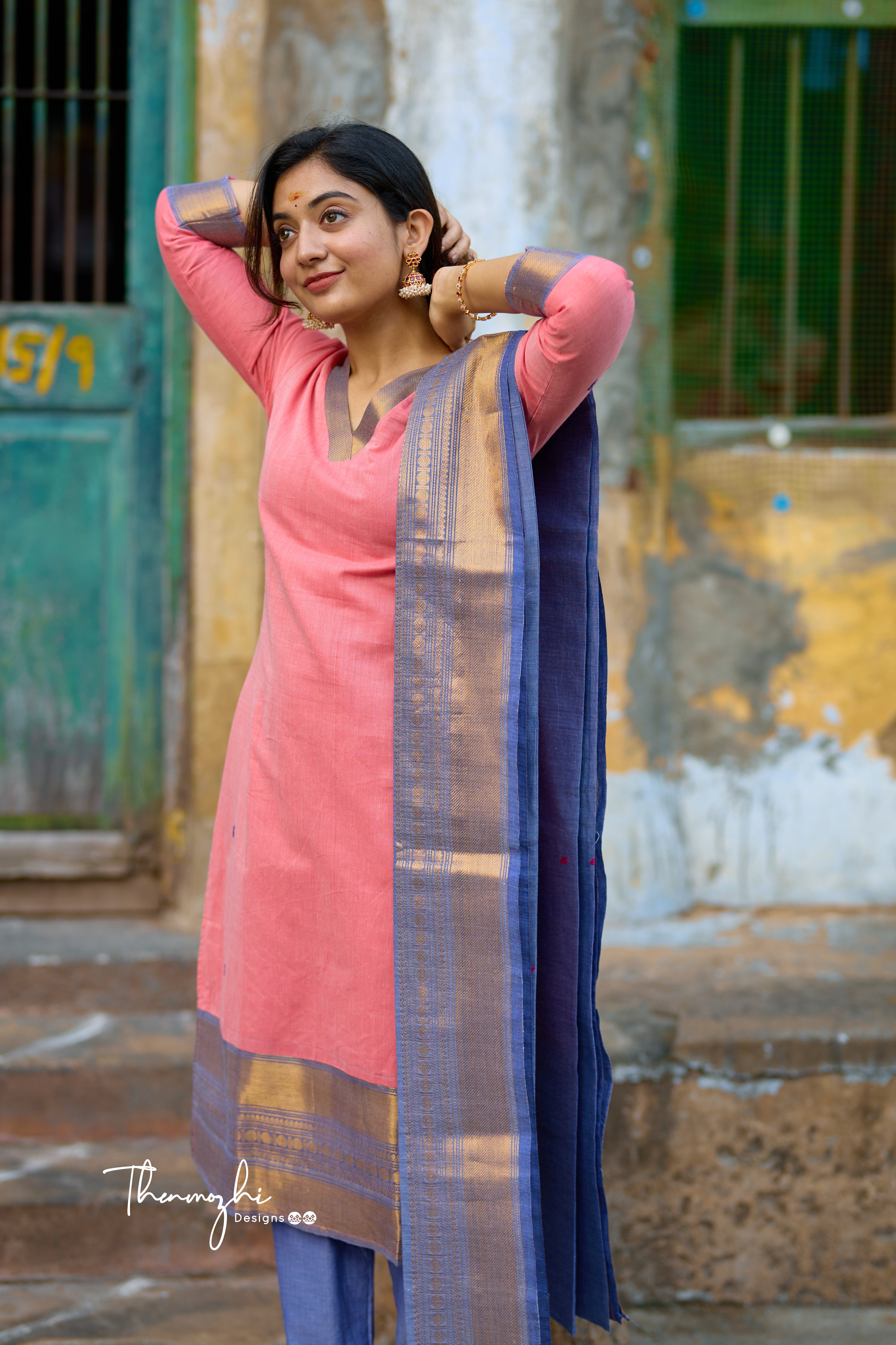 Onion Pink Chettinad Cotton Salwar