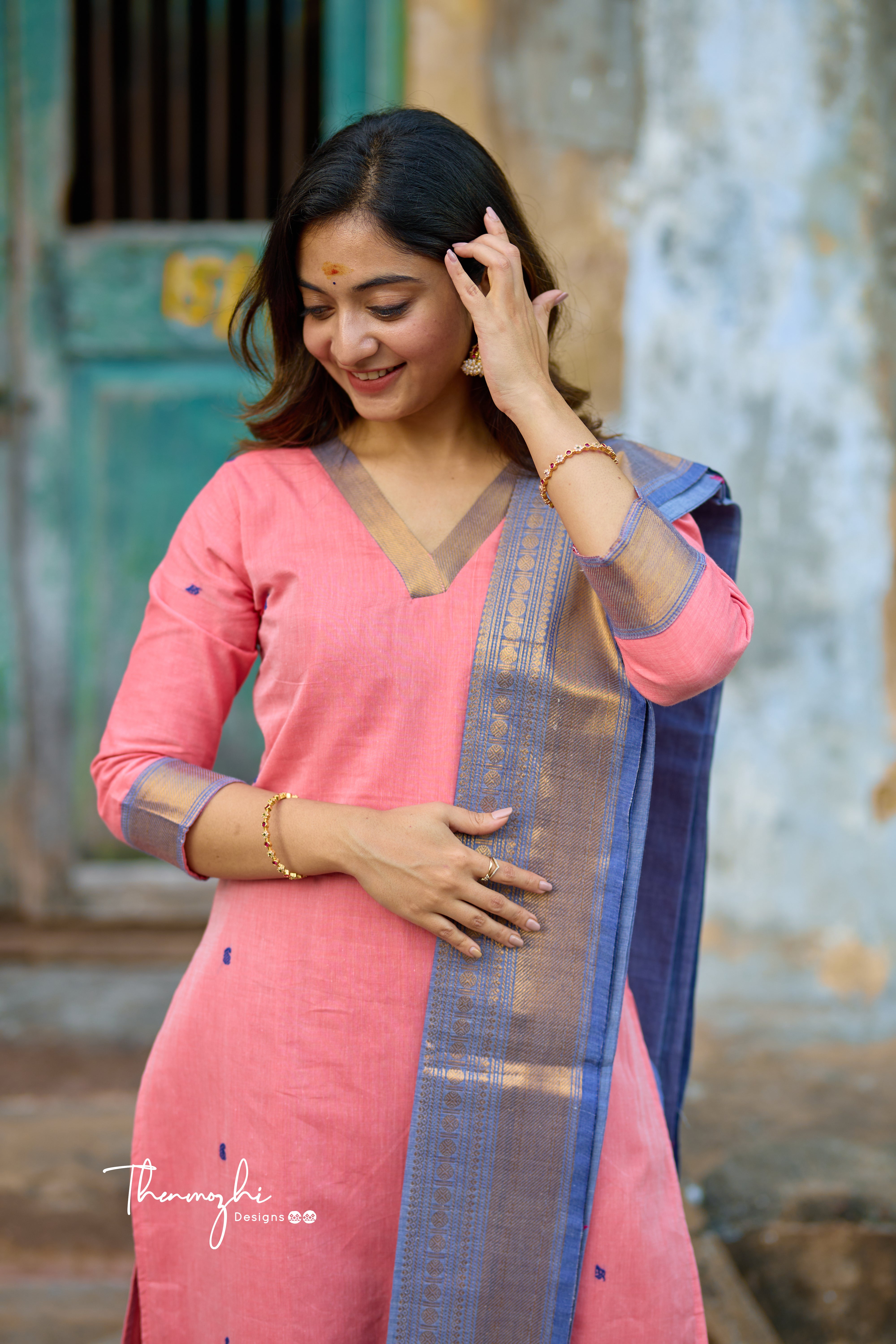 Onion Pink Chettinad Cotton Salwar