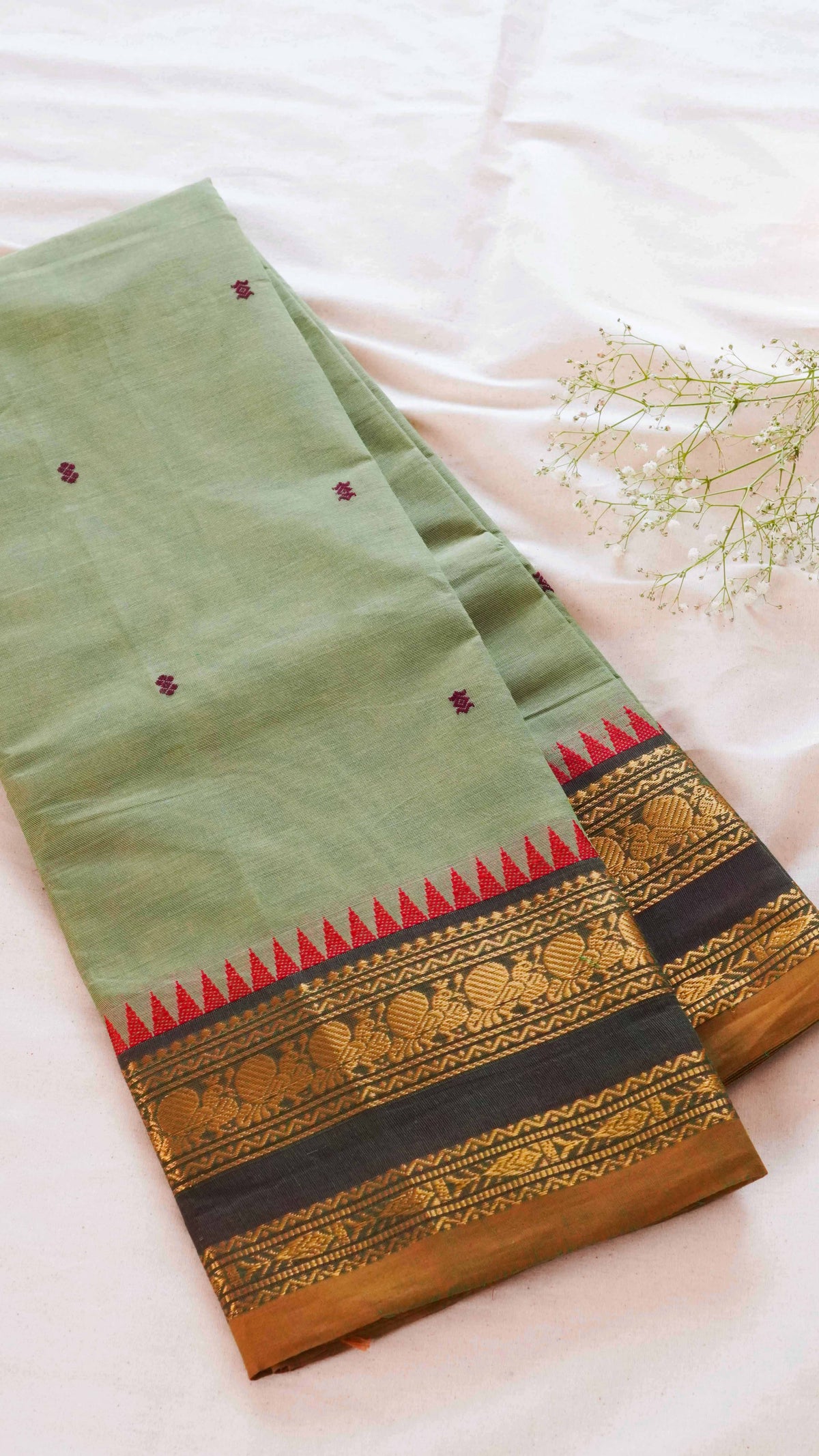 Butta Chettinad Cotton Saree CW50