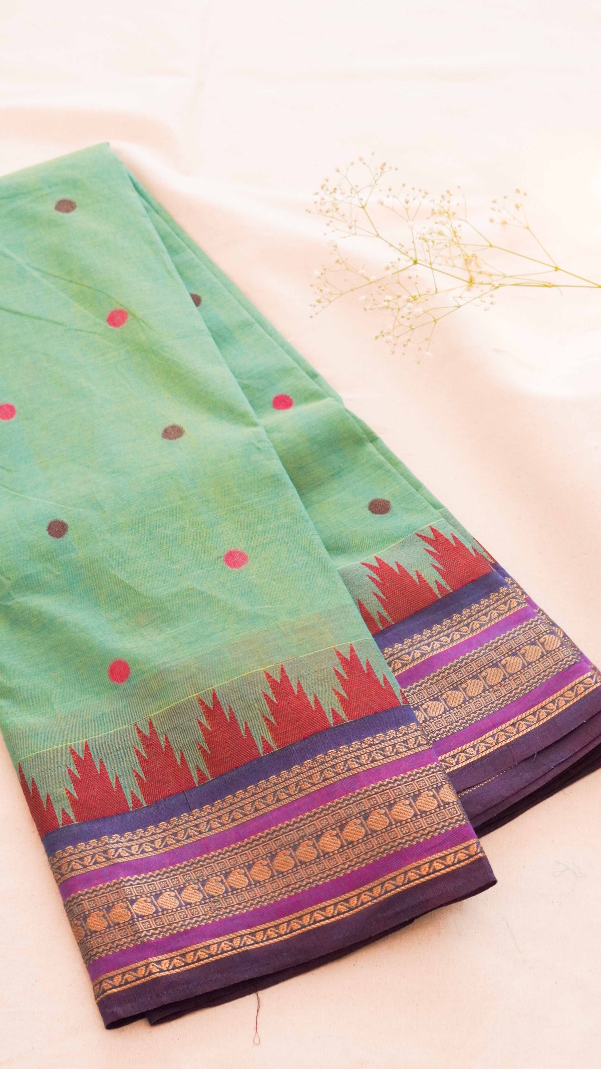 Butta Chettinad Cotton Saree CW122