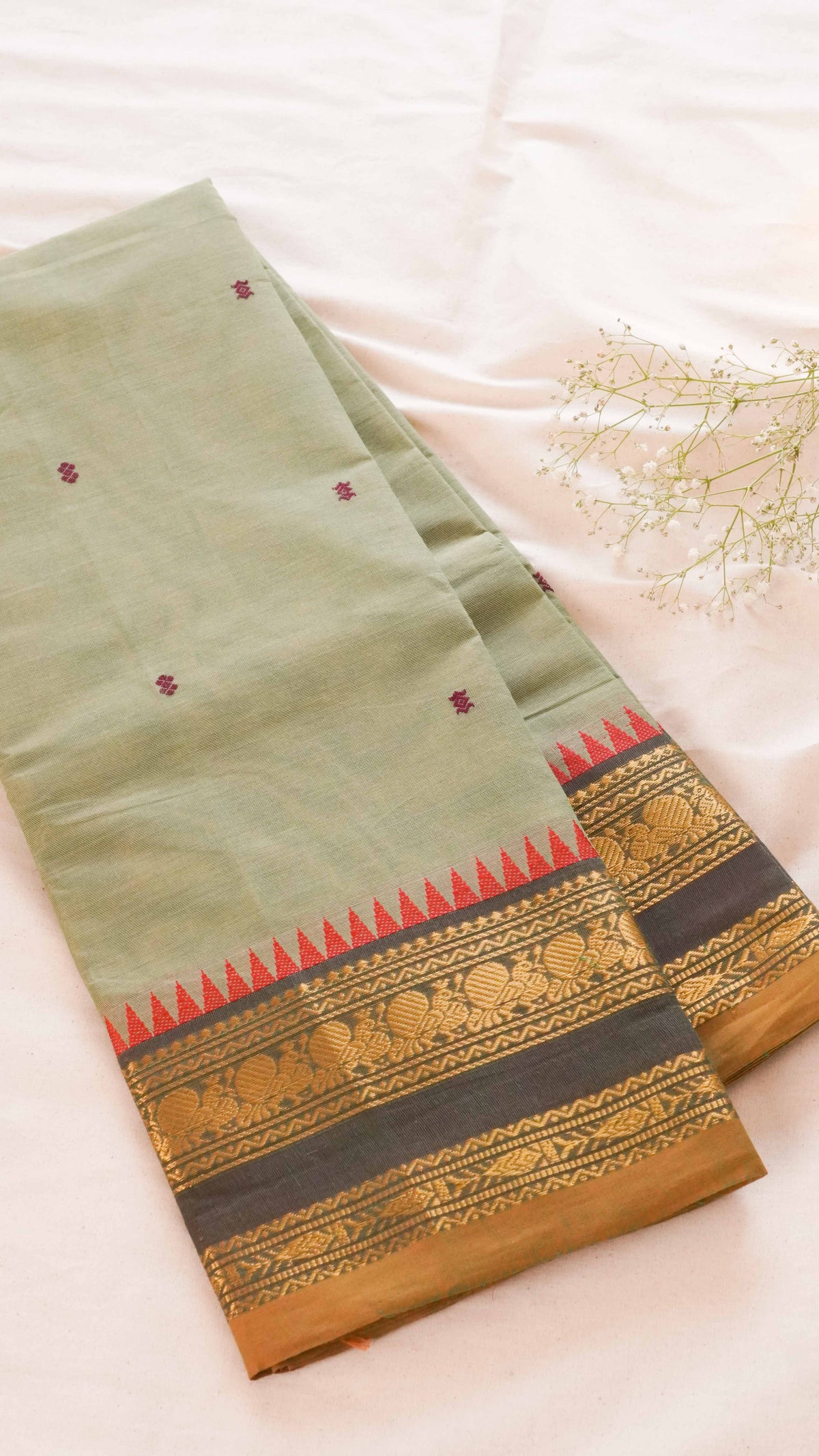 Butta Chettinad Cotton Saree CW50