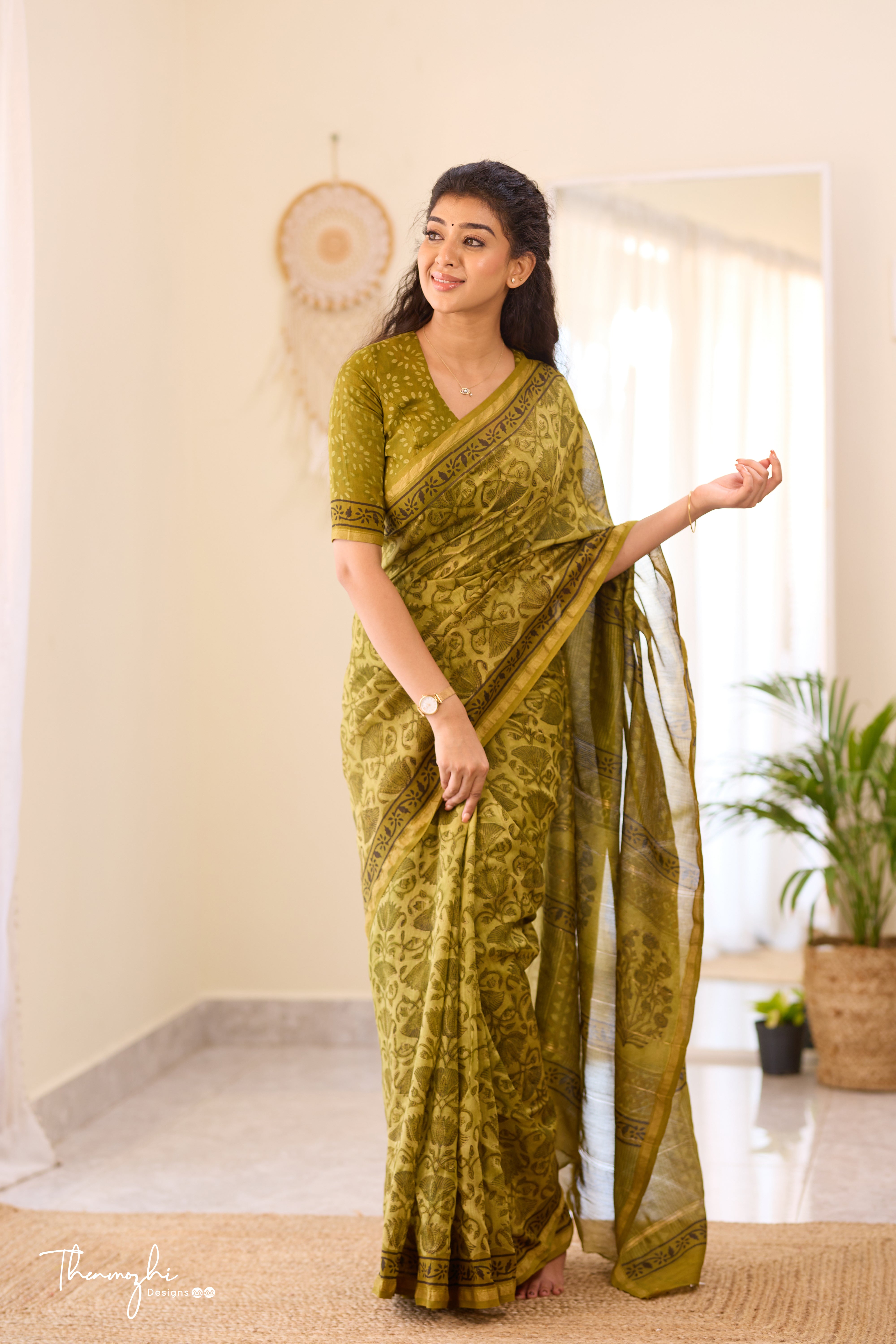 Green - Chanderi Silk Cotton Saree