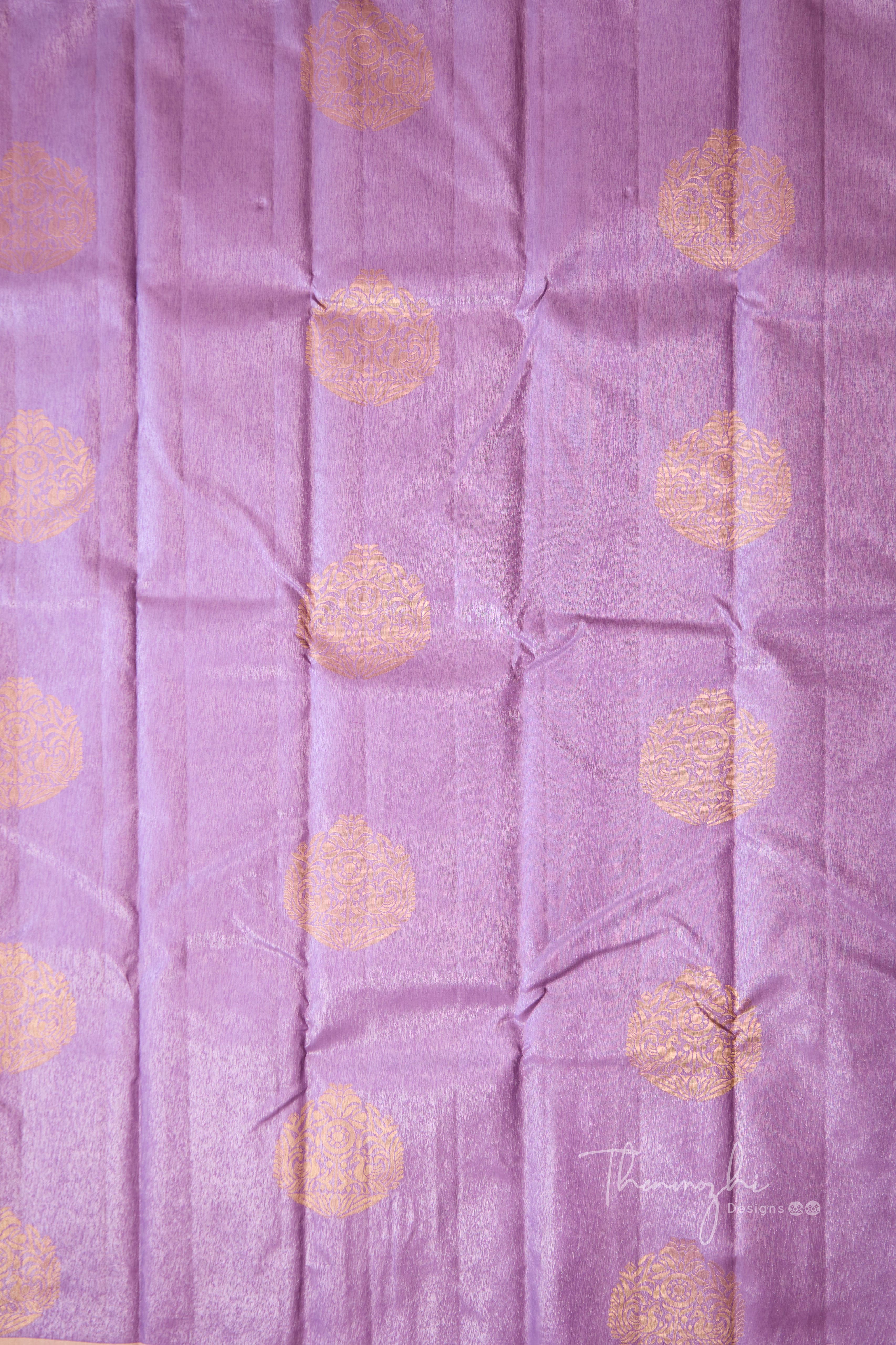 Lilac Pure Silk Saree