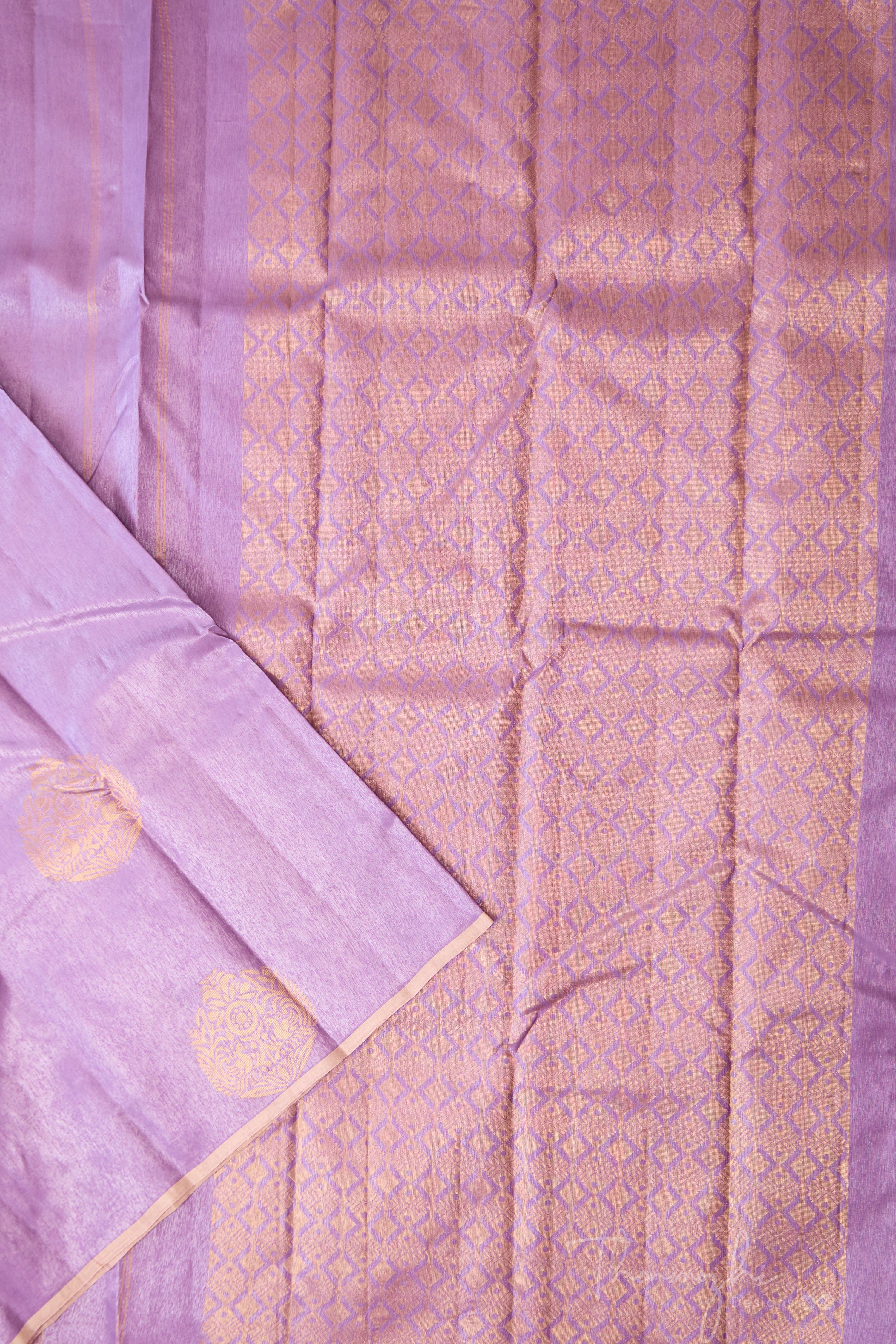 Lilac Pure Silk Saree