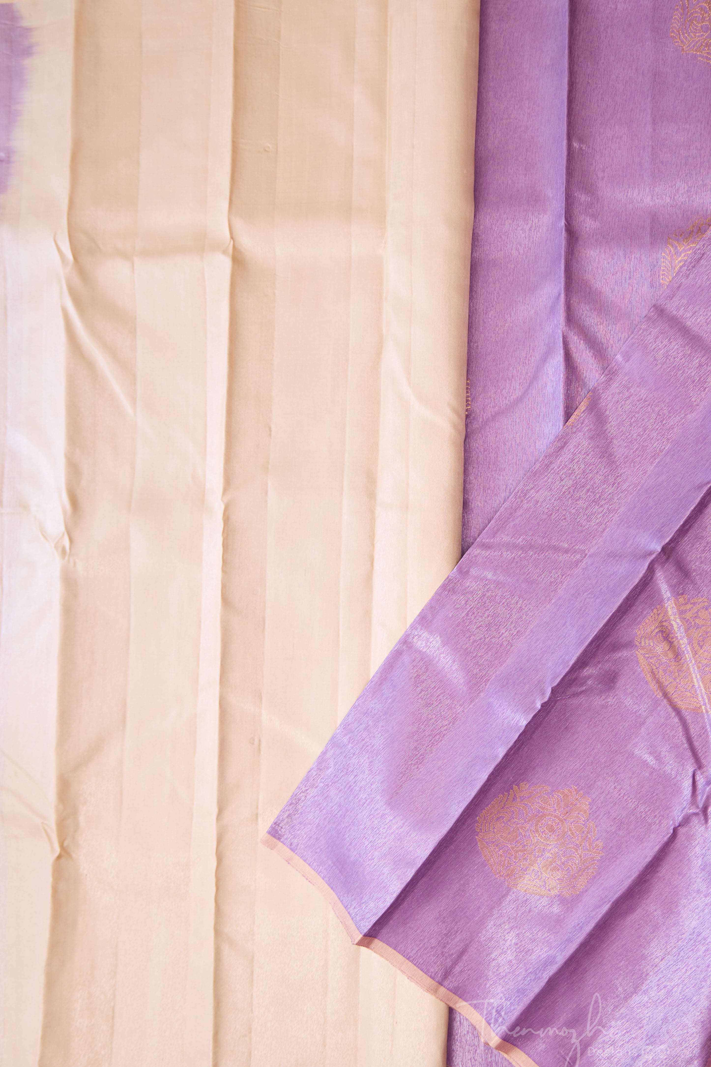 Lilac Pure Silk Saree