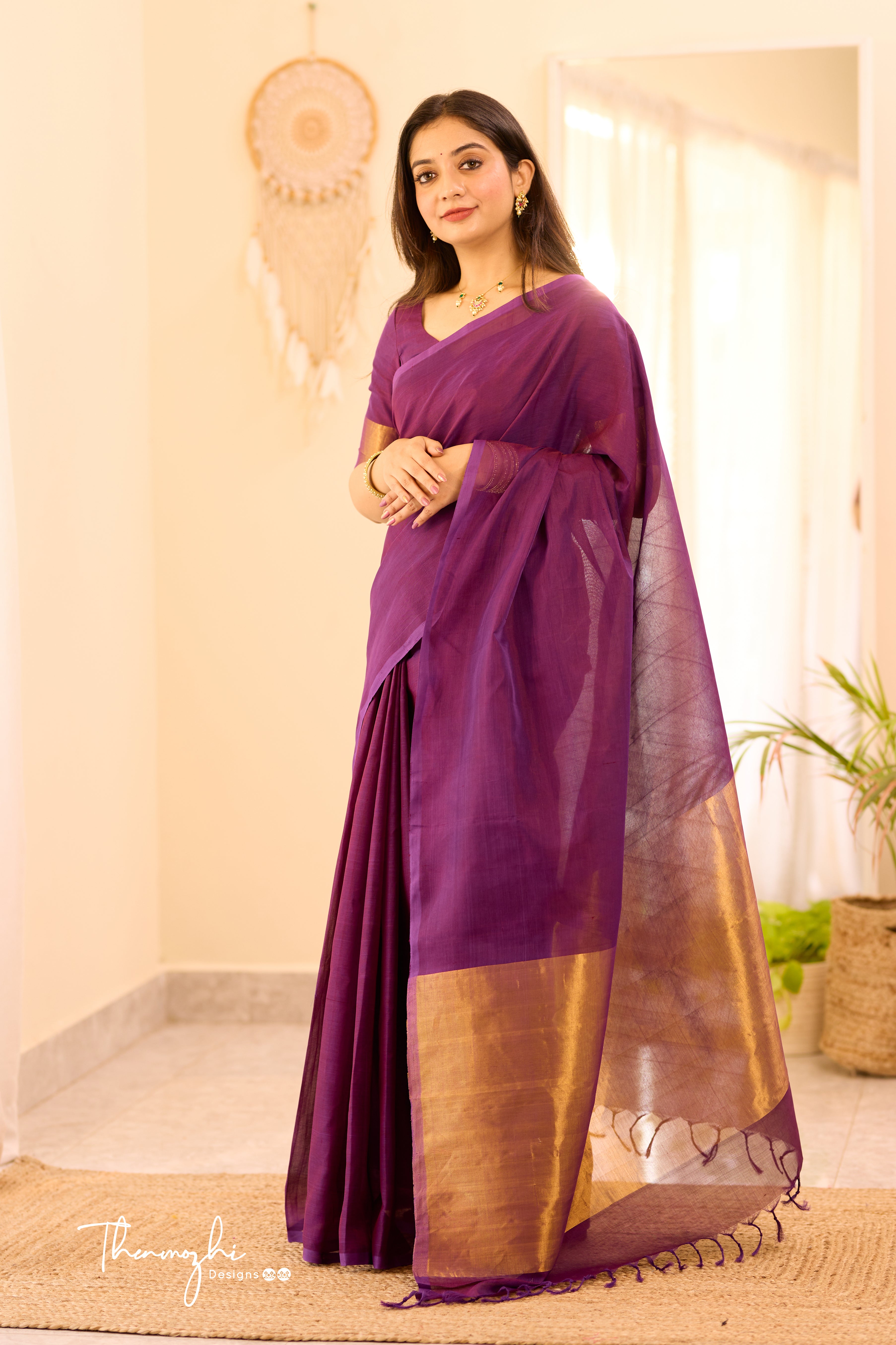 Kanchi Silk Cotton Byzantium Saree