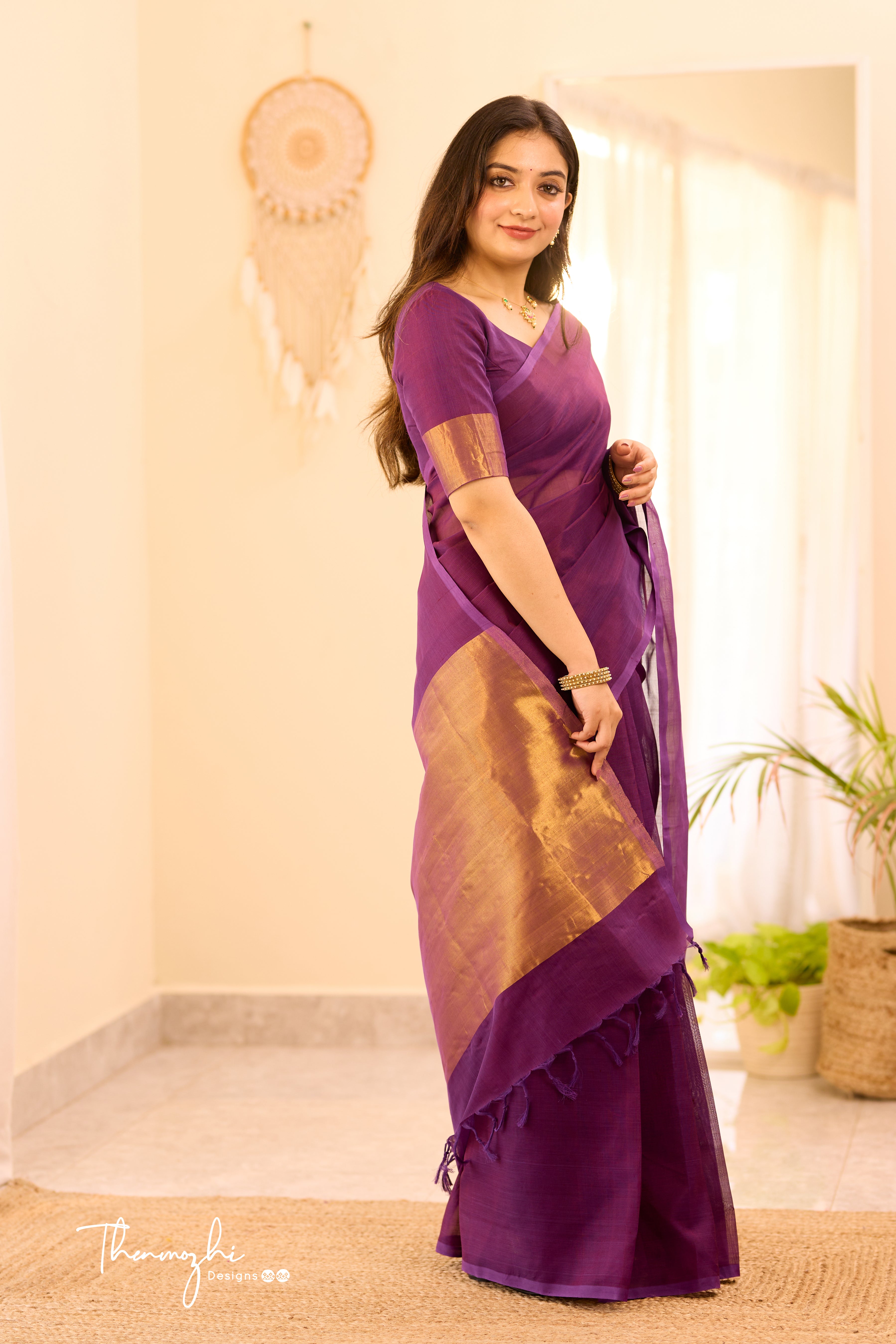 Kanchi Silk Cotton Byzantium Saree