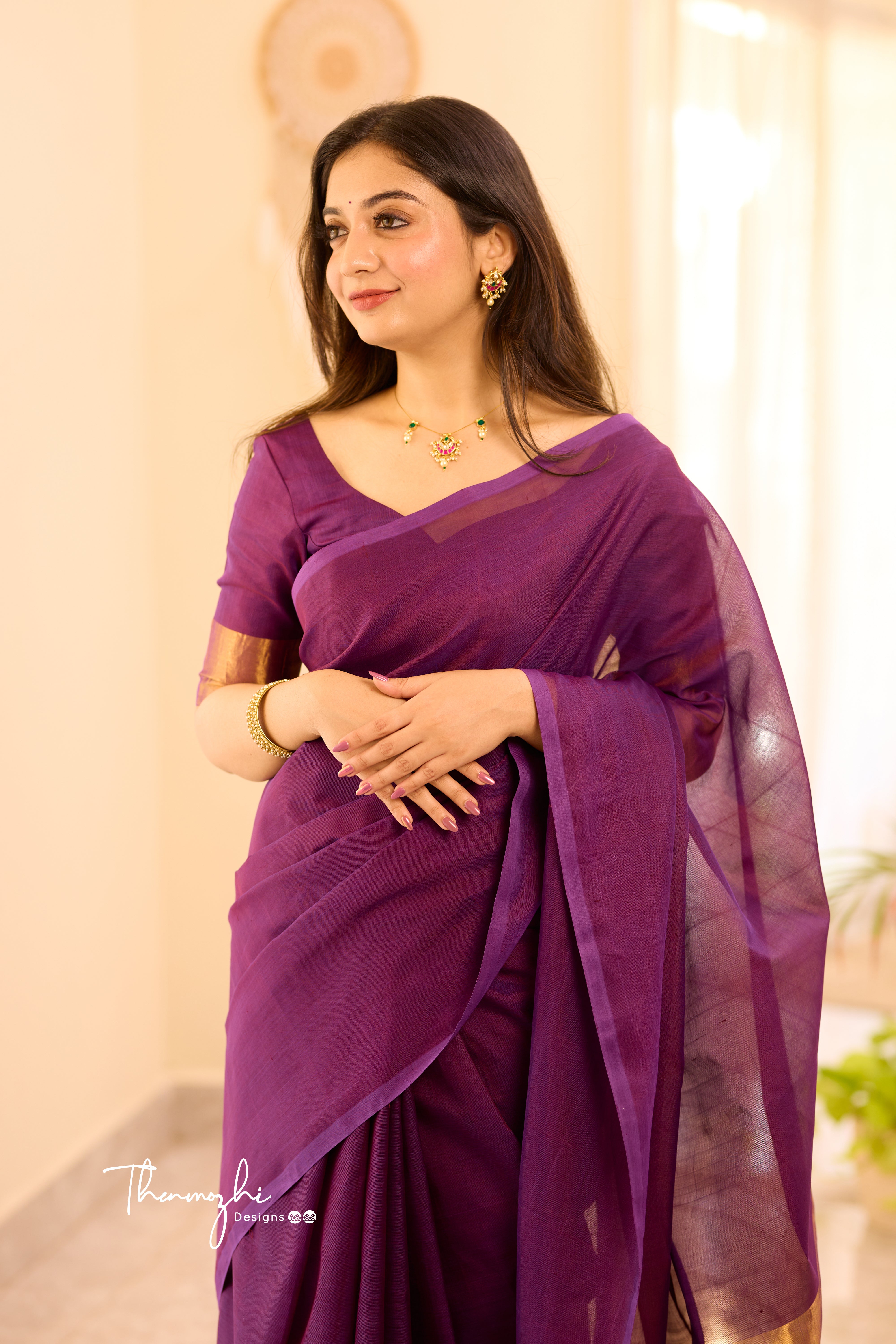 Kanchi Silk Cotton Byzantium Saree