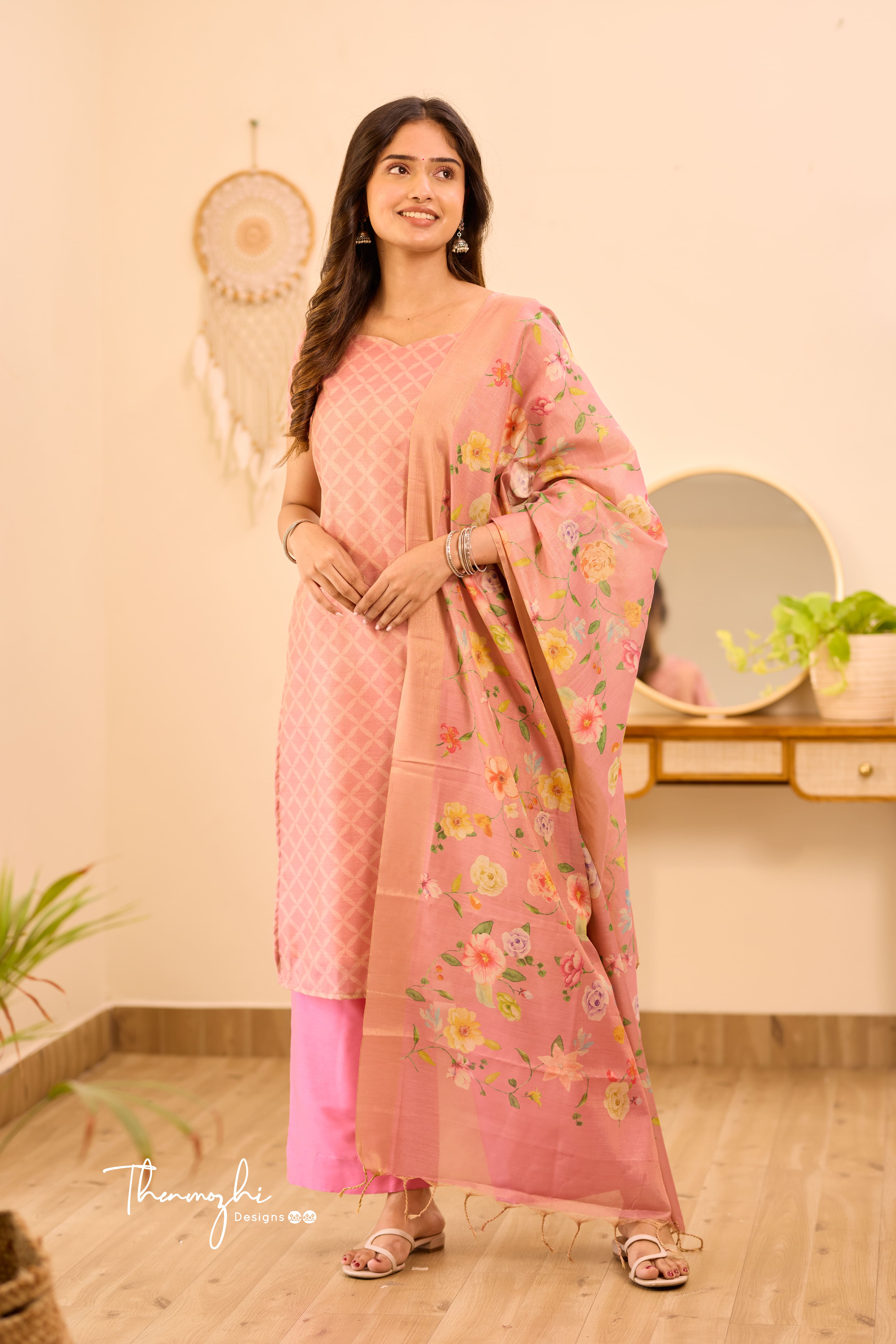 Onion Pink Floral Suit Set