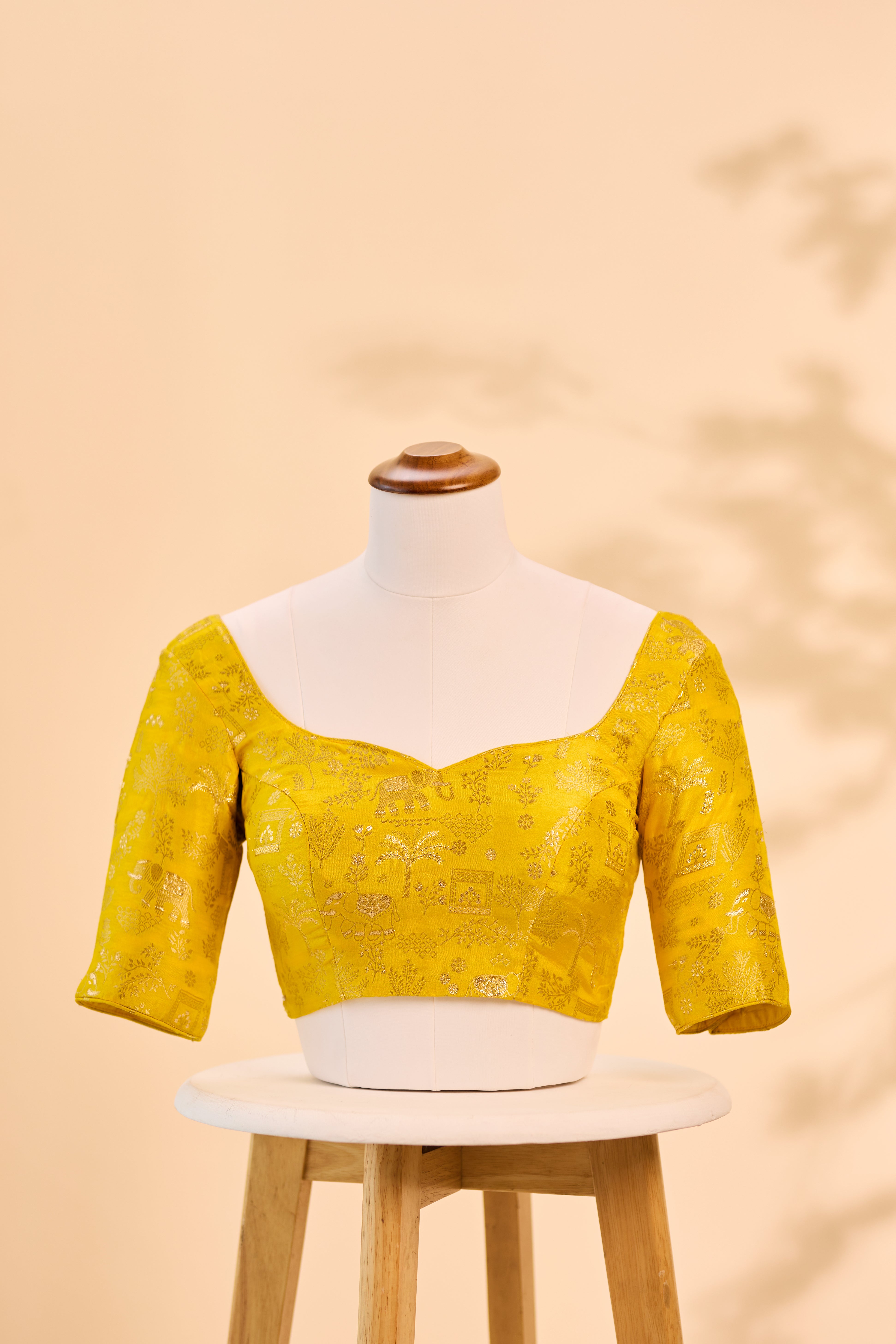 Yellow Banarasi Blouse