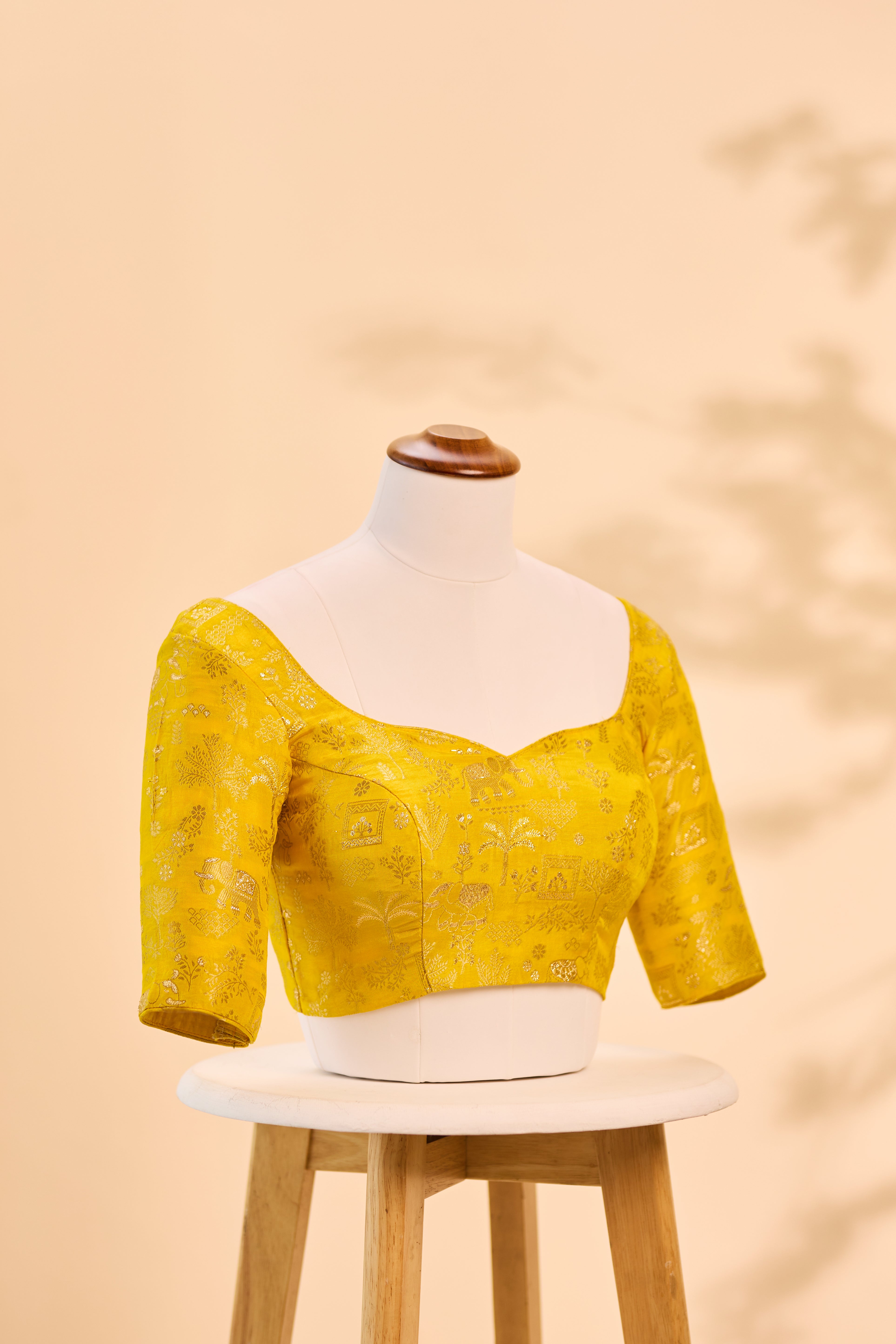 Yellow Banarasi Blouse