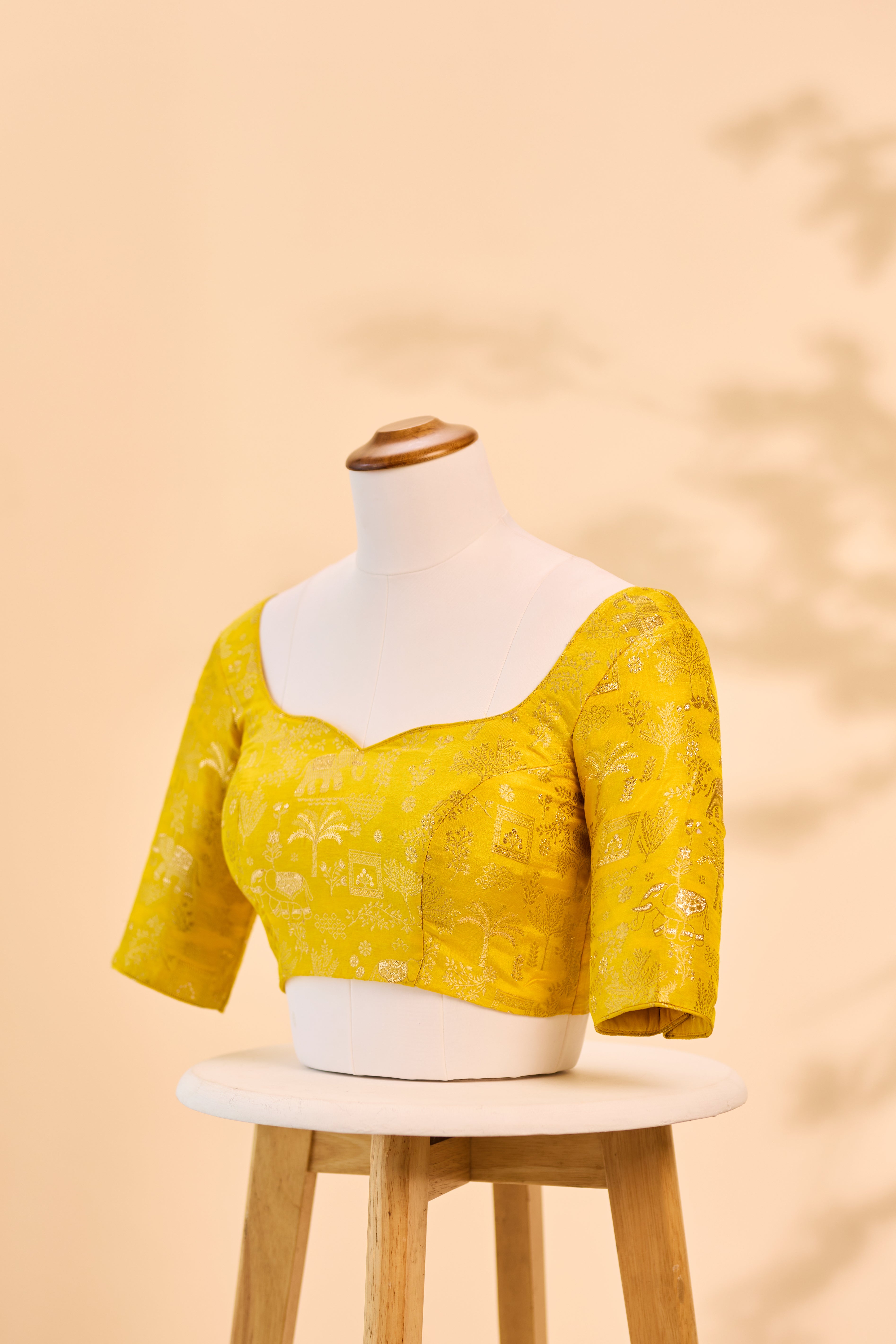 Yellow Banarasi Blouse