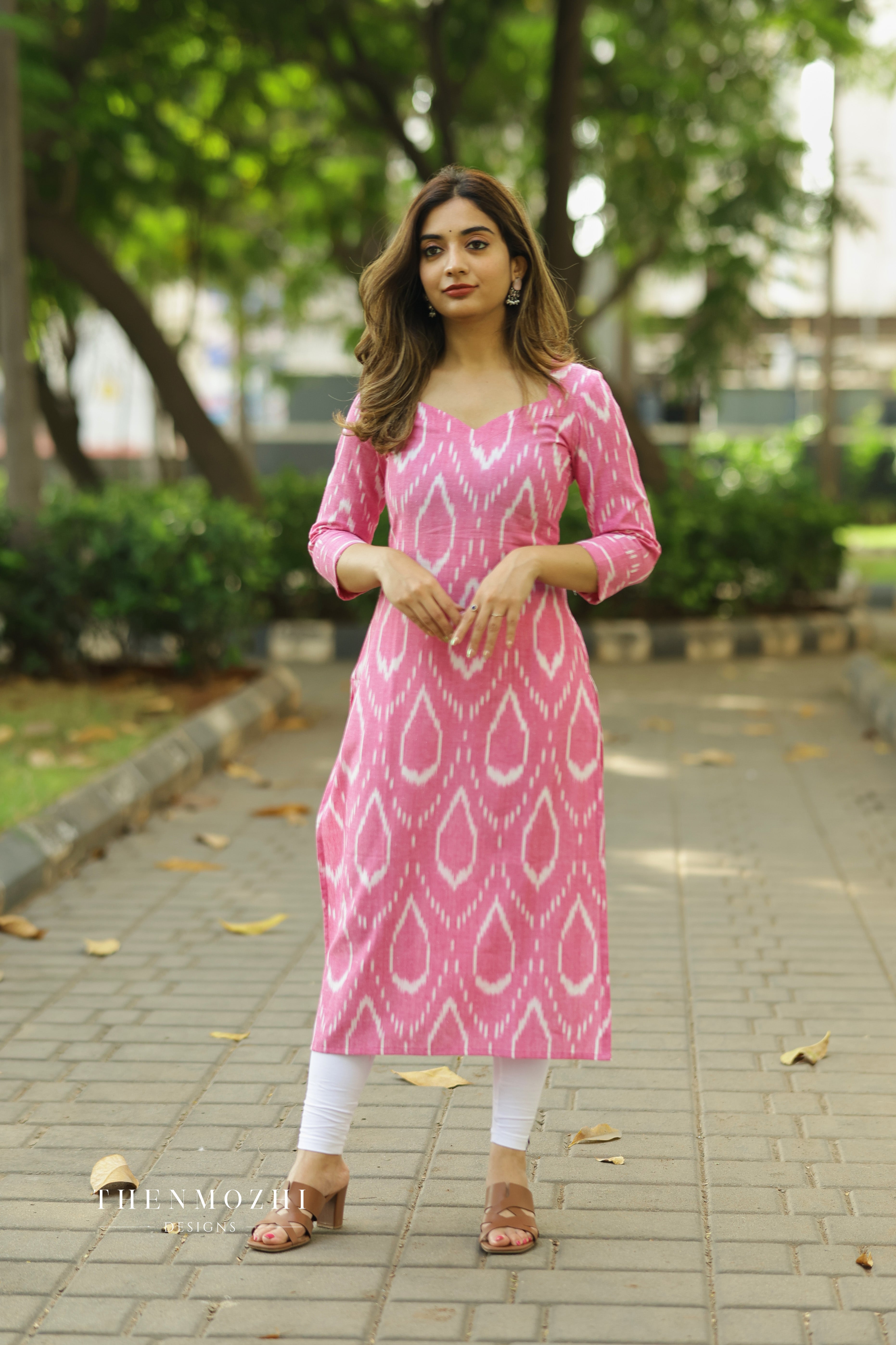 Pink Ikkat Kurta