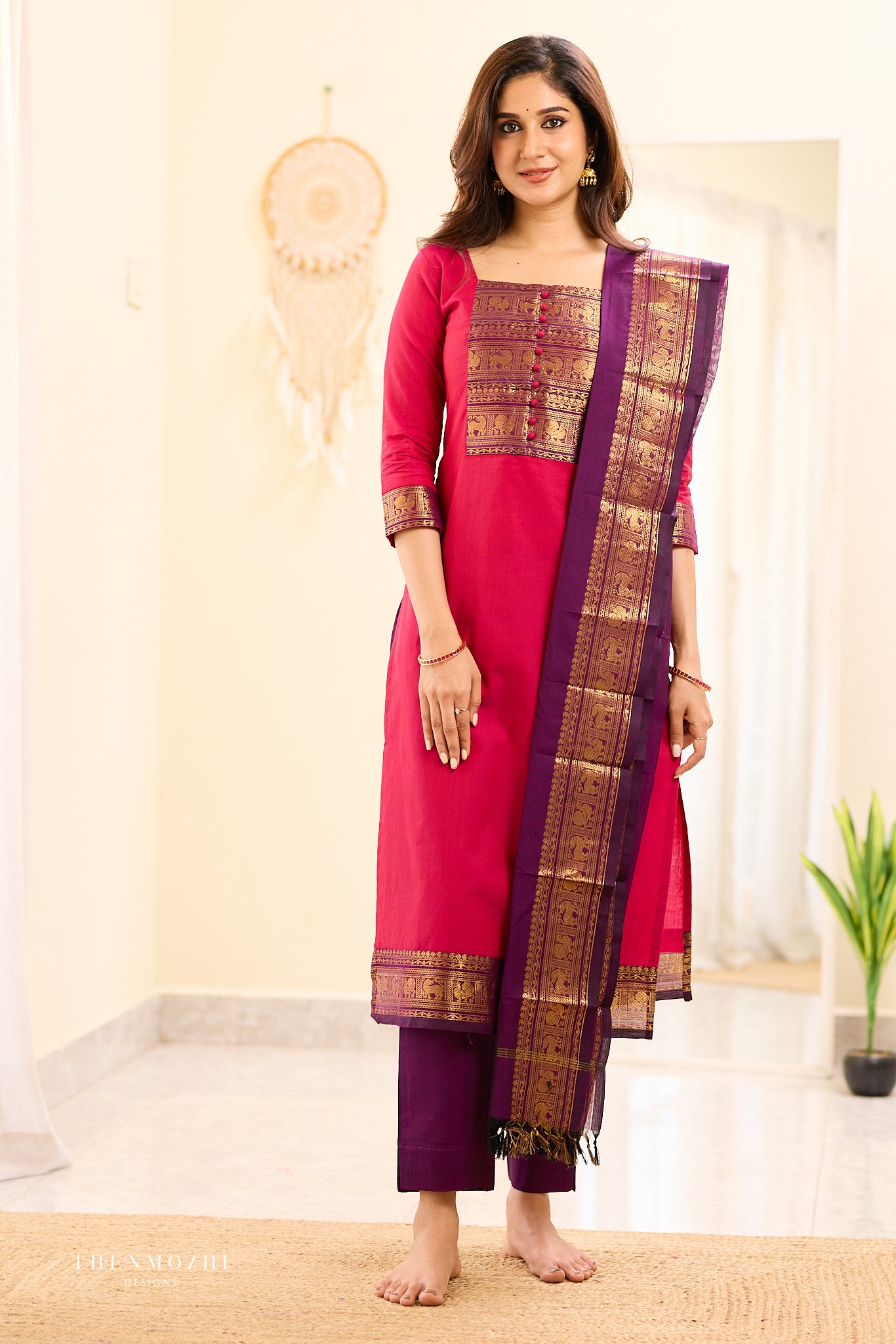 Pink with Purple Chettinad Salwar