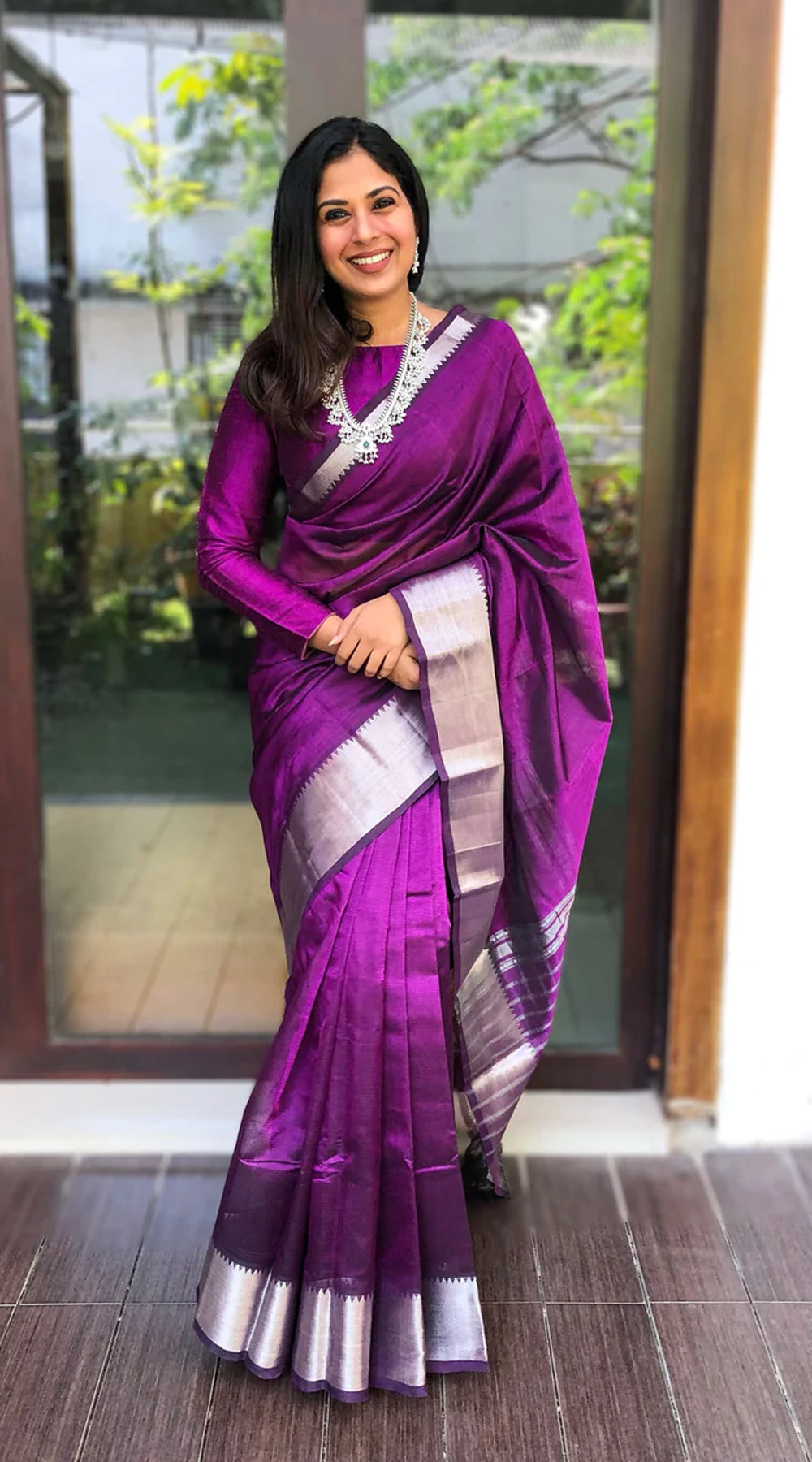 Purple Magic Handwoven Mangalagiri Silk Cotton Saree