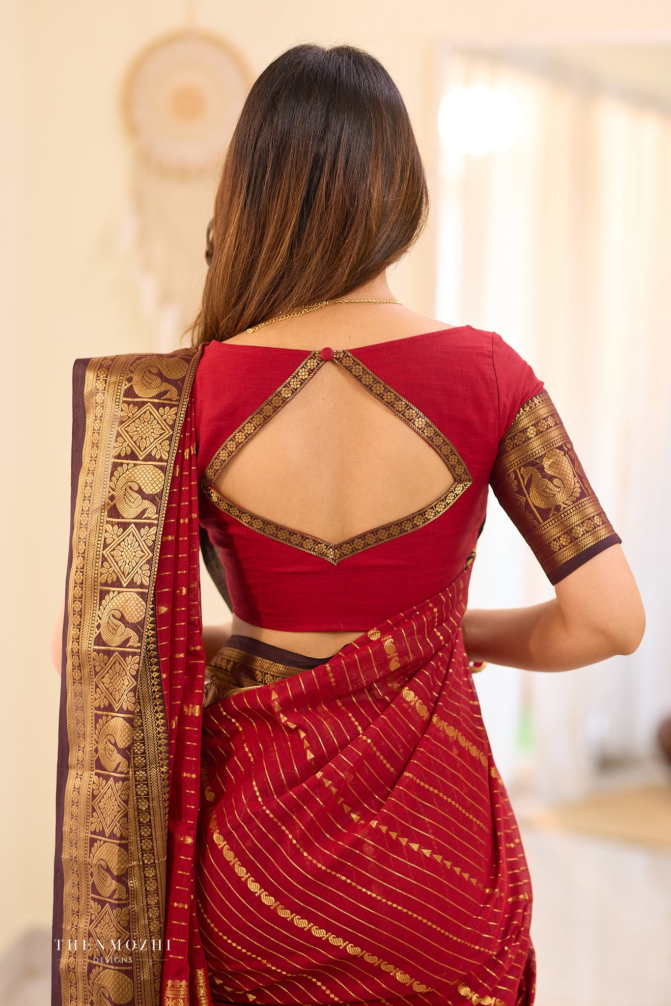 Red Lava Chettinad Cotton saree