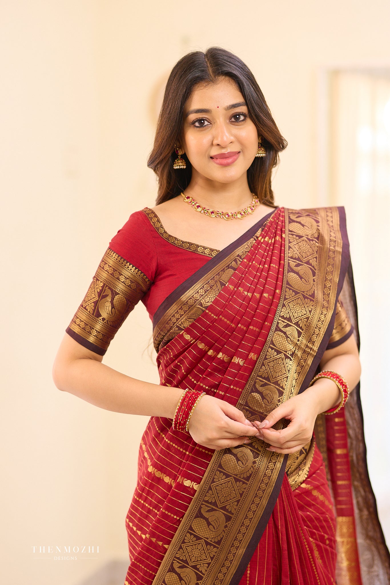 Red Lava Chettinad Cotton saree