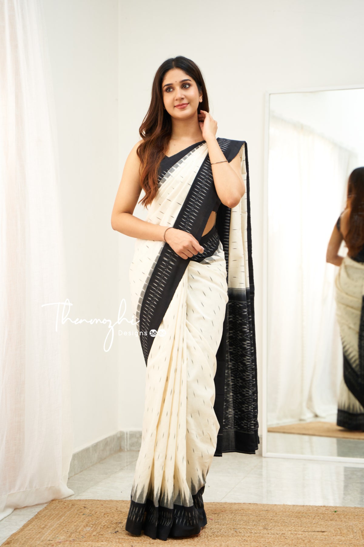 Festive Wear Plain Black And White Silk Saree, With blouse piece at Rs 1550  in Surat