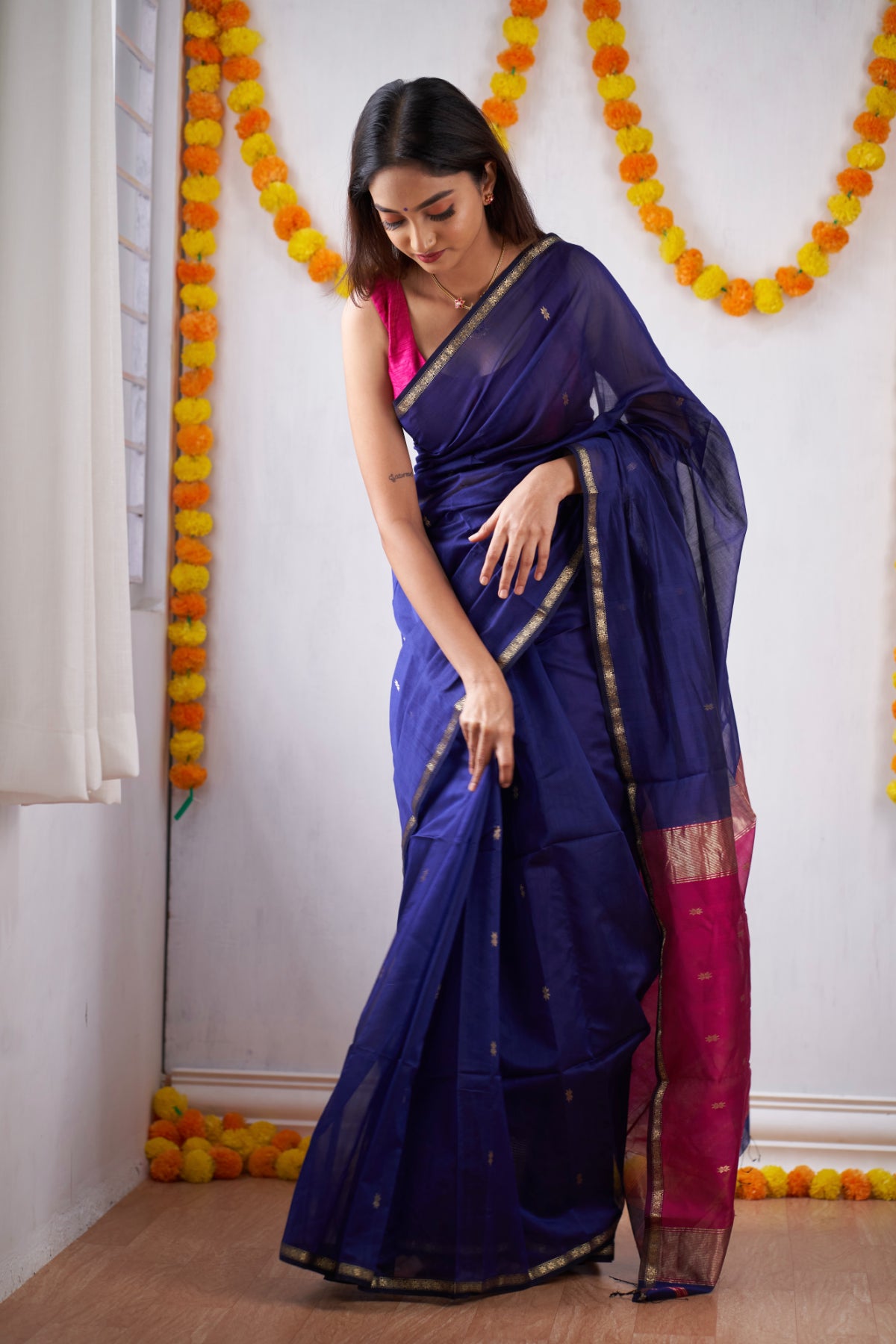 Royal Blue Banarasi Silk Saree