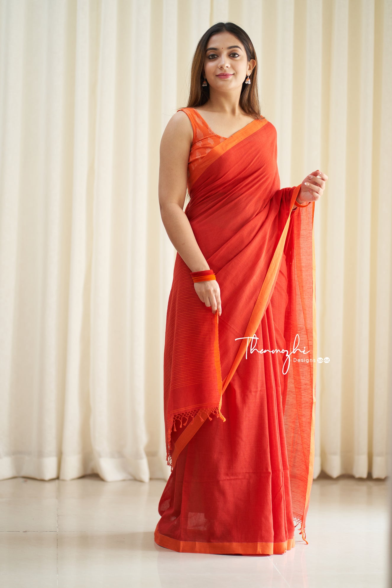 Buy Orange Zari Woven Banarasi Silk Saree Online At Zeel Clothing