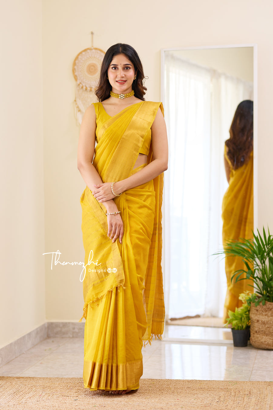 Dazzling Yellow - Mangalagiri Silk Cotton Saree