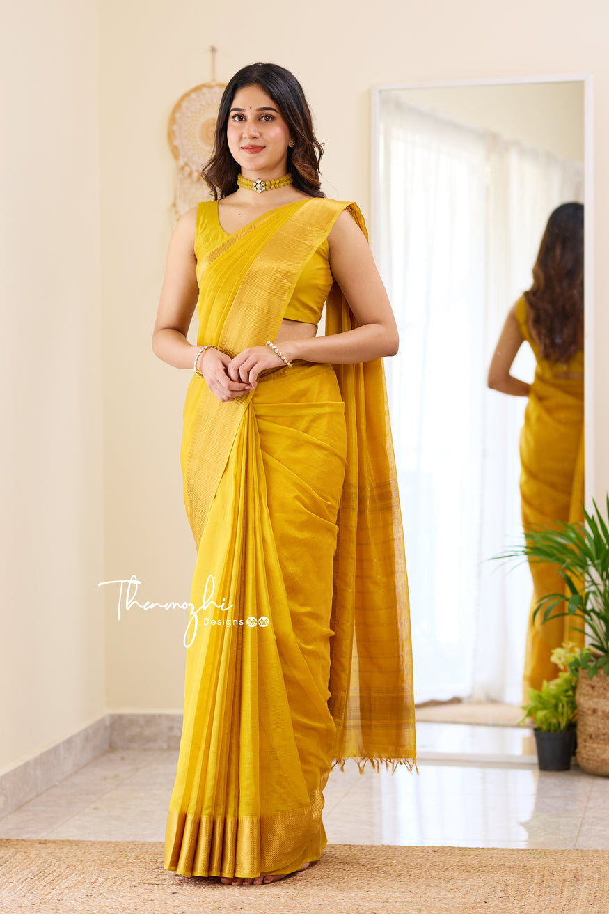 Dazzling Yellow - Mangalagiri Silk Cotton Saree