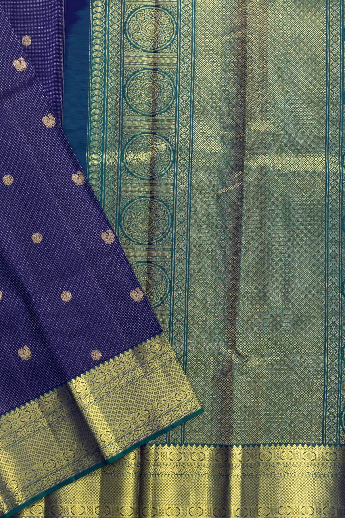 Rich Blue Kanjivaram Pure Silk Saree