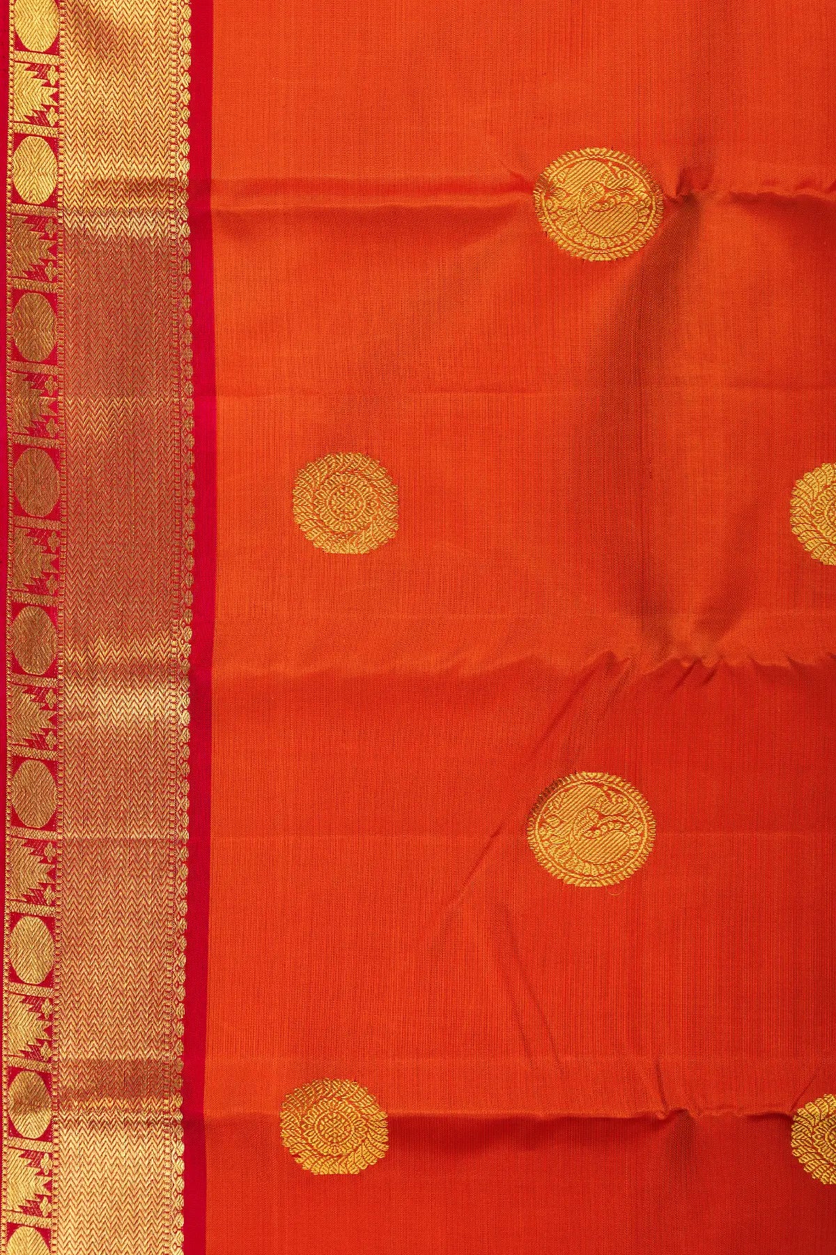 Orange Pure Silk Kanjivaram Saree
