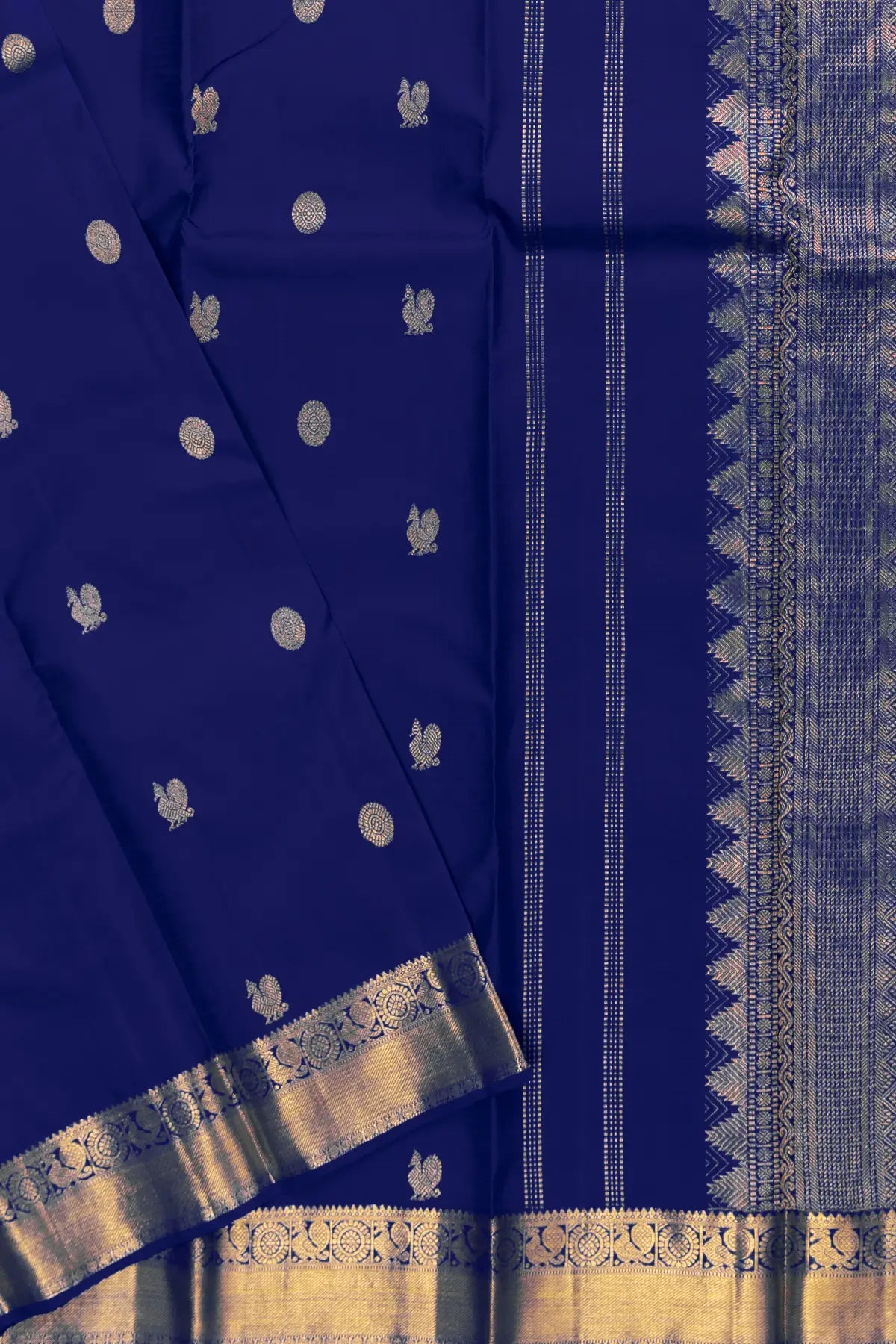 Persian Blue Pure Silk Kanjivaram Saree