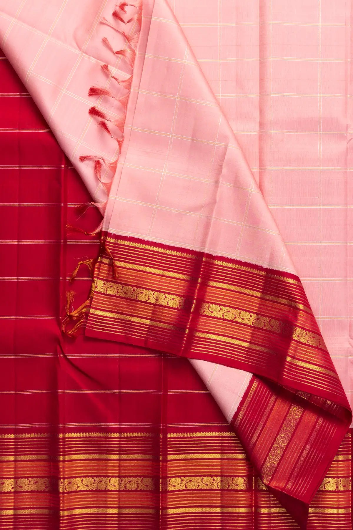 Light Pink Kanjivaram Pure Silk Saree