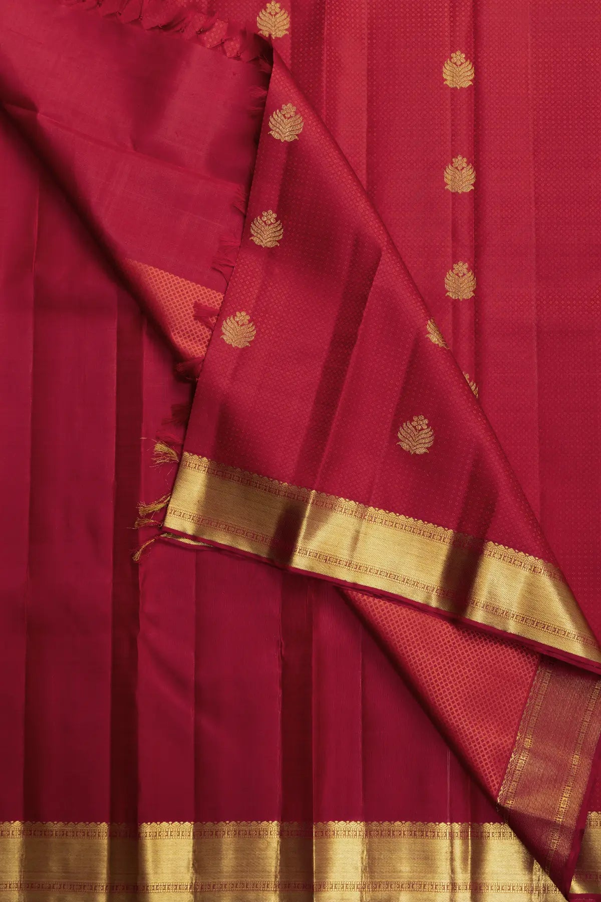 Maroon Pure Silk Kanjivaram Saree