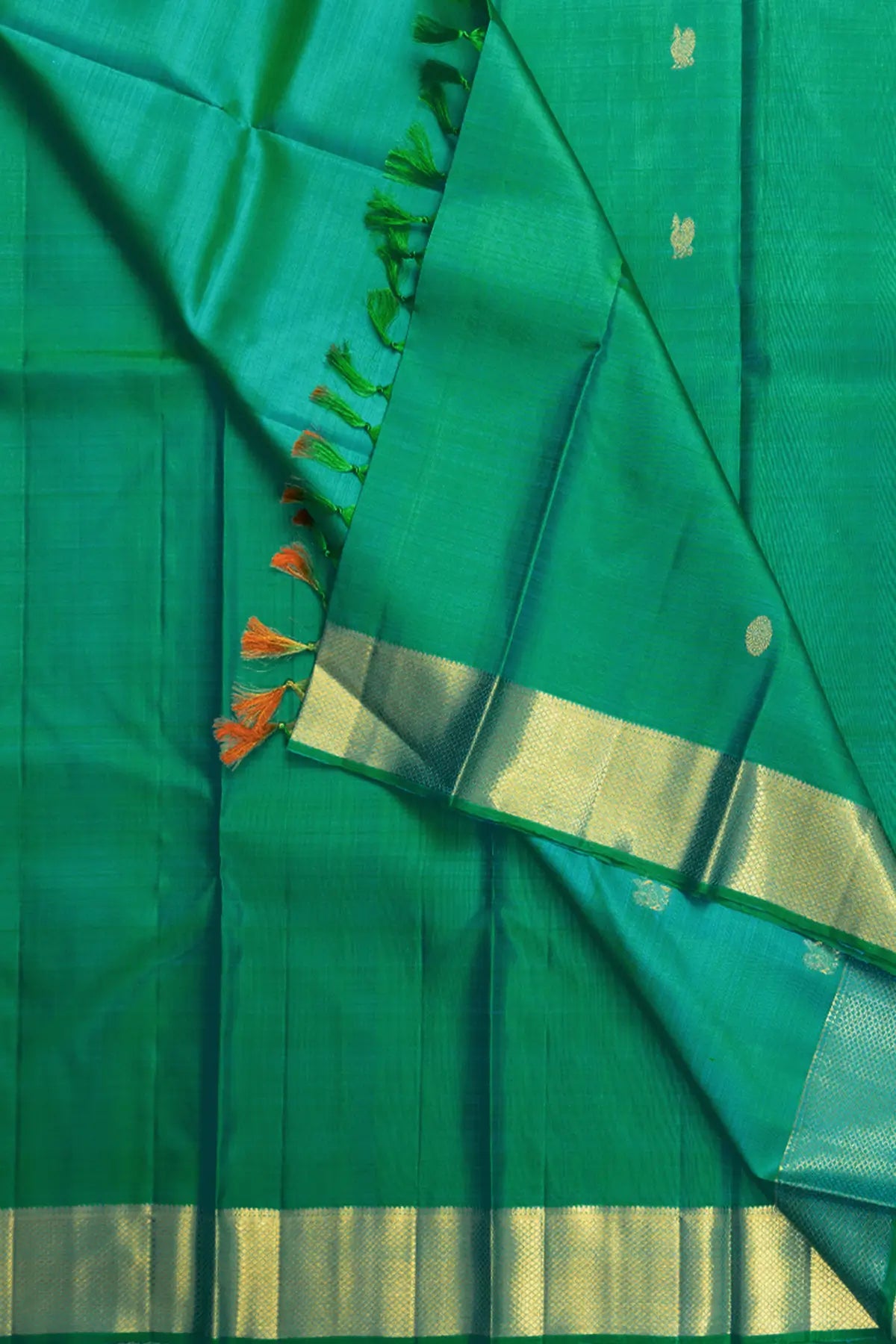 Turquoise Kanjivaram Pure Silk Saree