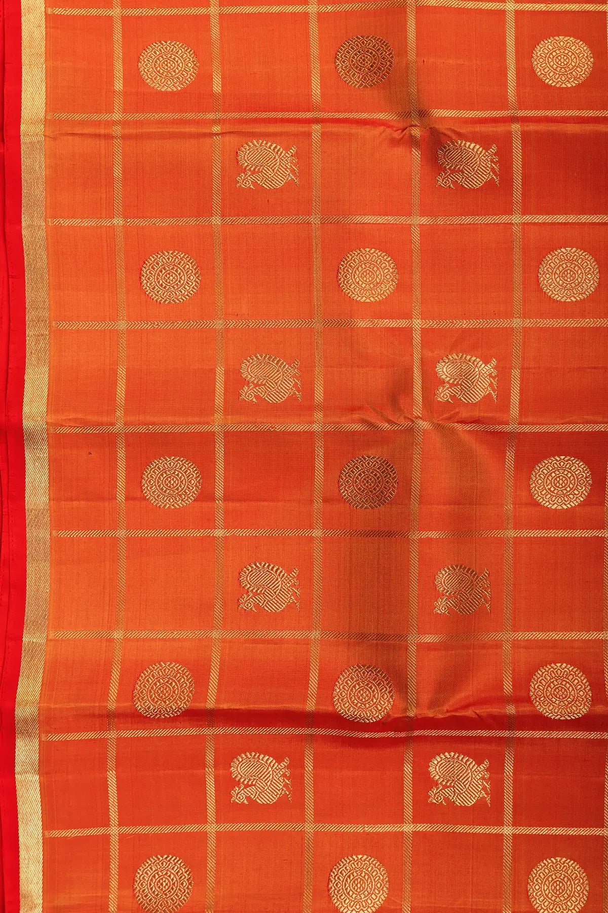 Orange Kanjivaram Pure Silk Saree