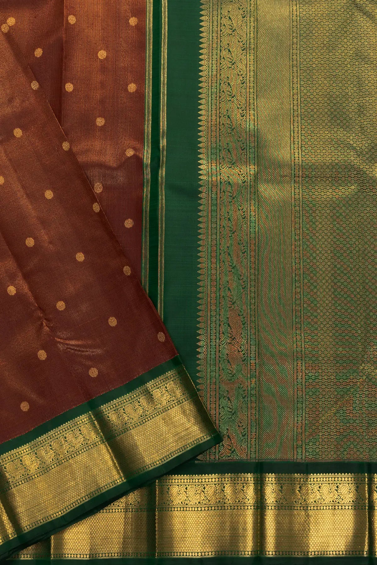 Buy Prutha Fashions presents with an auspicious aura, this gorgeous  Talambralu bridal Kanchipuram silk saree(Dark Yellow) at Amazon.in