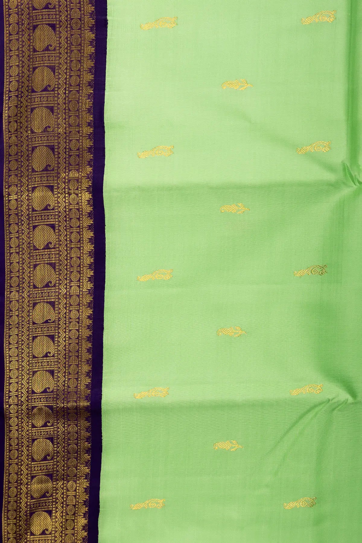 Pistachio Green Pure Silk Kanjivaram Saree
